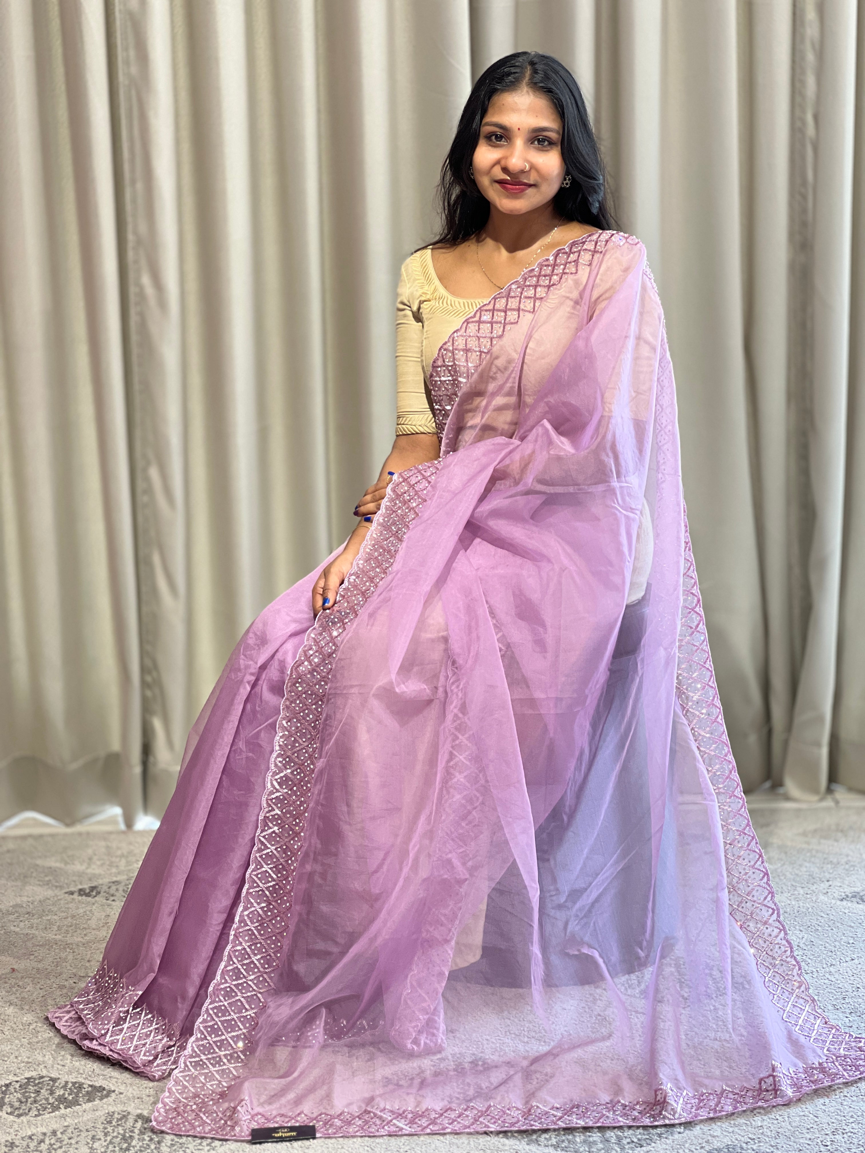 Embroidery Pure Organza Saree  | SBP855
