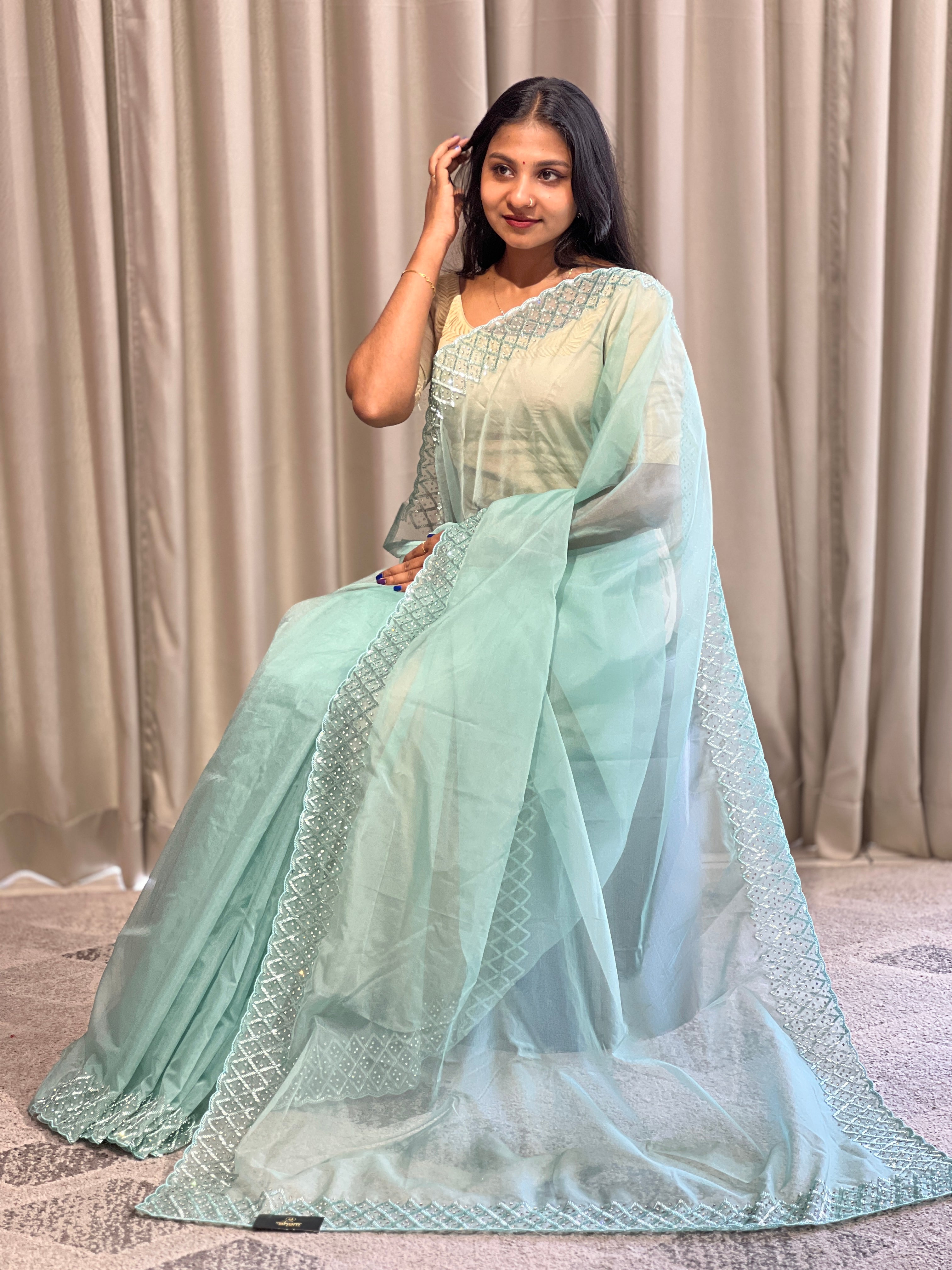 Embroidery Pure Organza Saree | SBP854