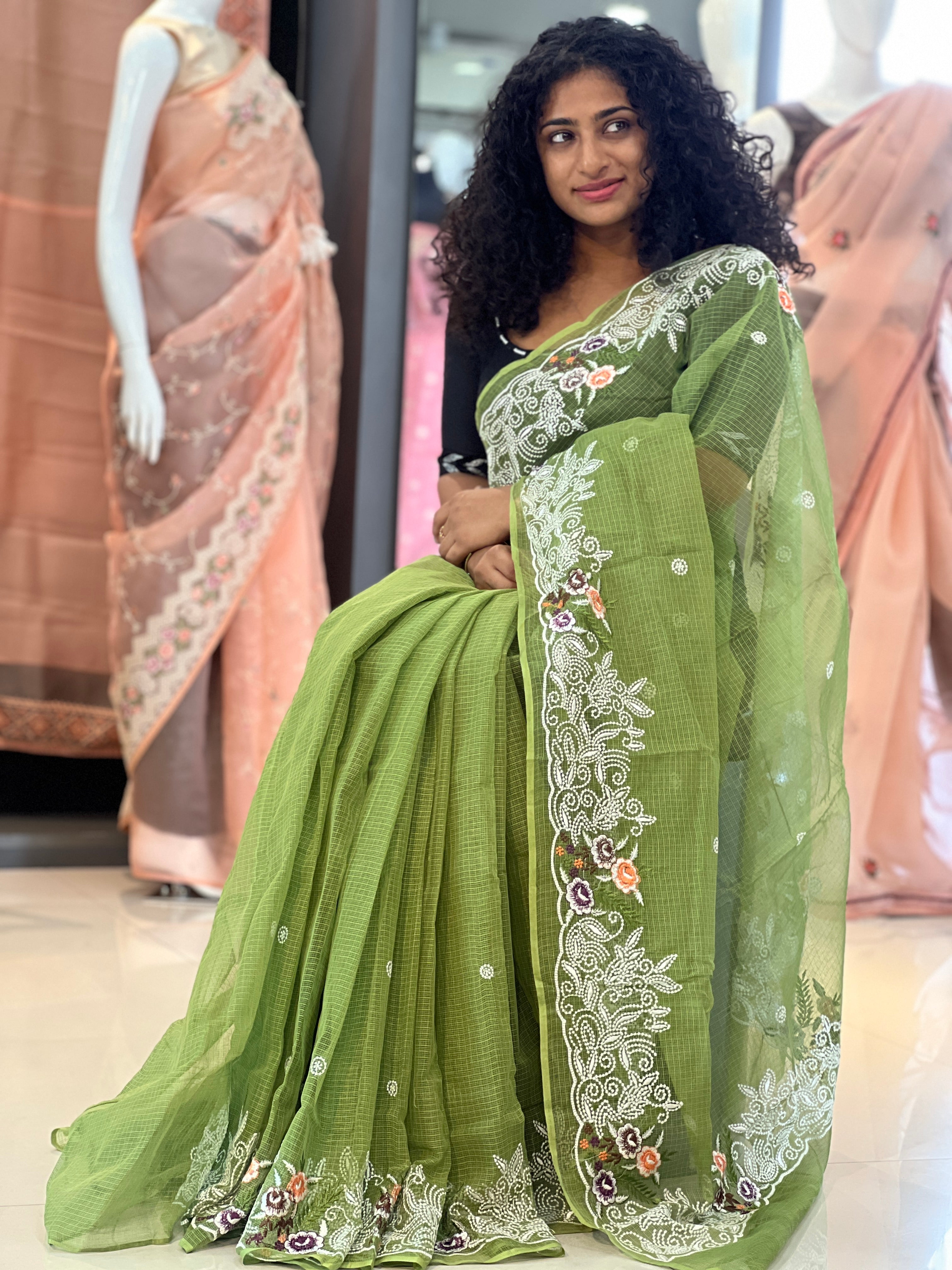 Point Embroidered Kota Saree | RK282