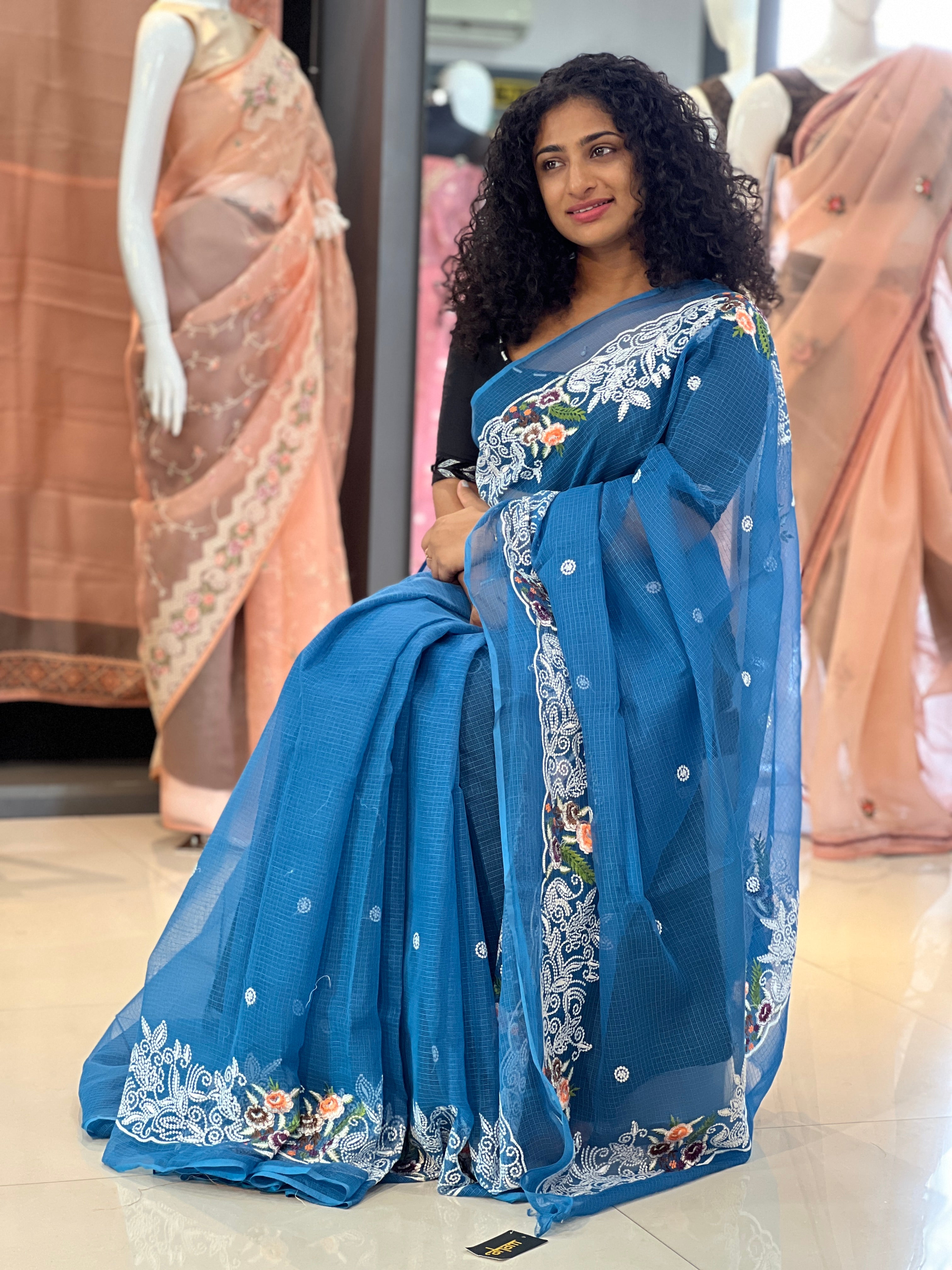 Point Embroidered Kota Saree | RK282