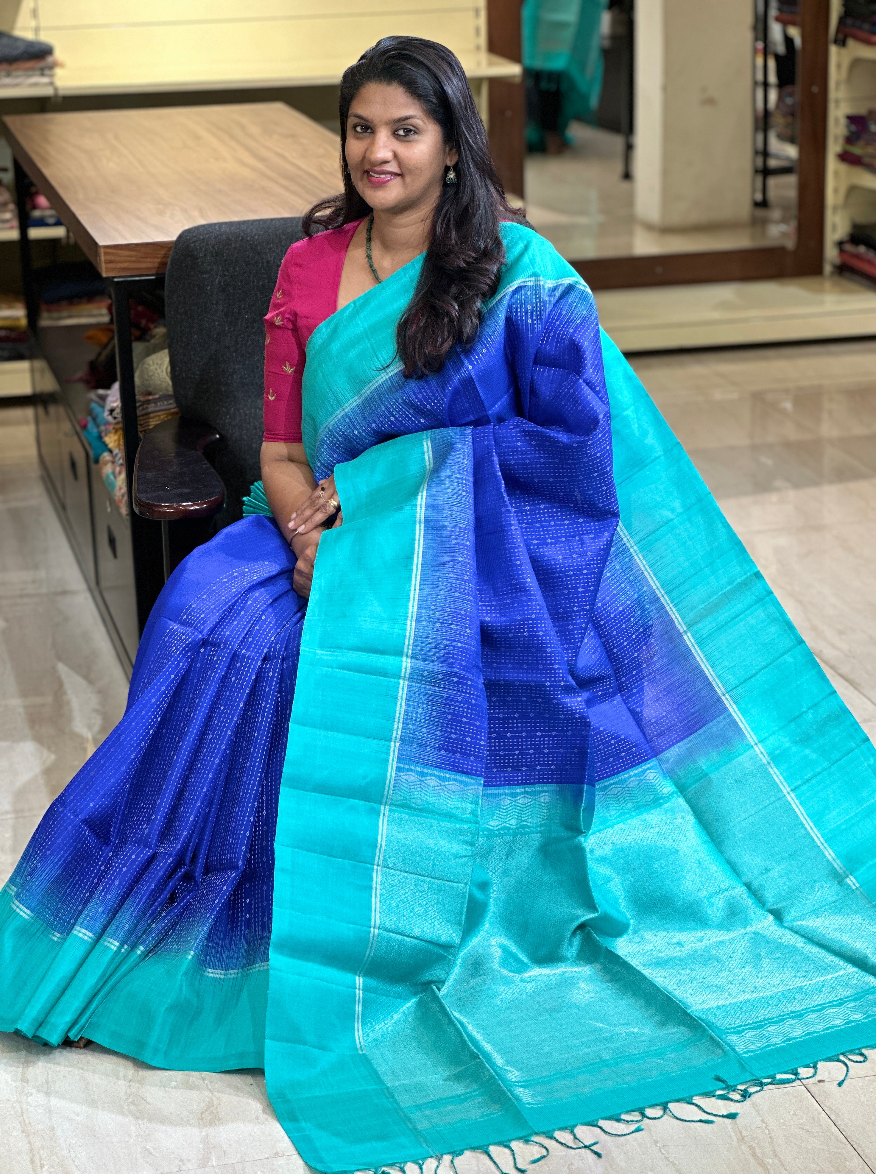 Soft Silk Saree With Kantha Weaving Detailing | GSH165