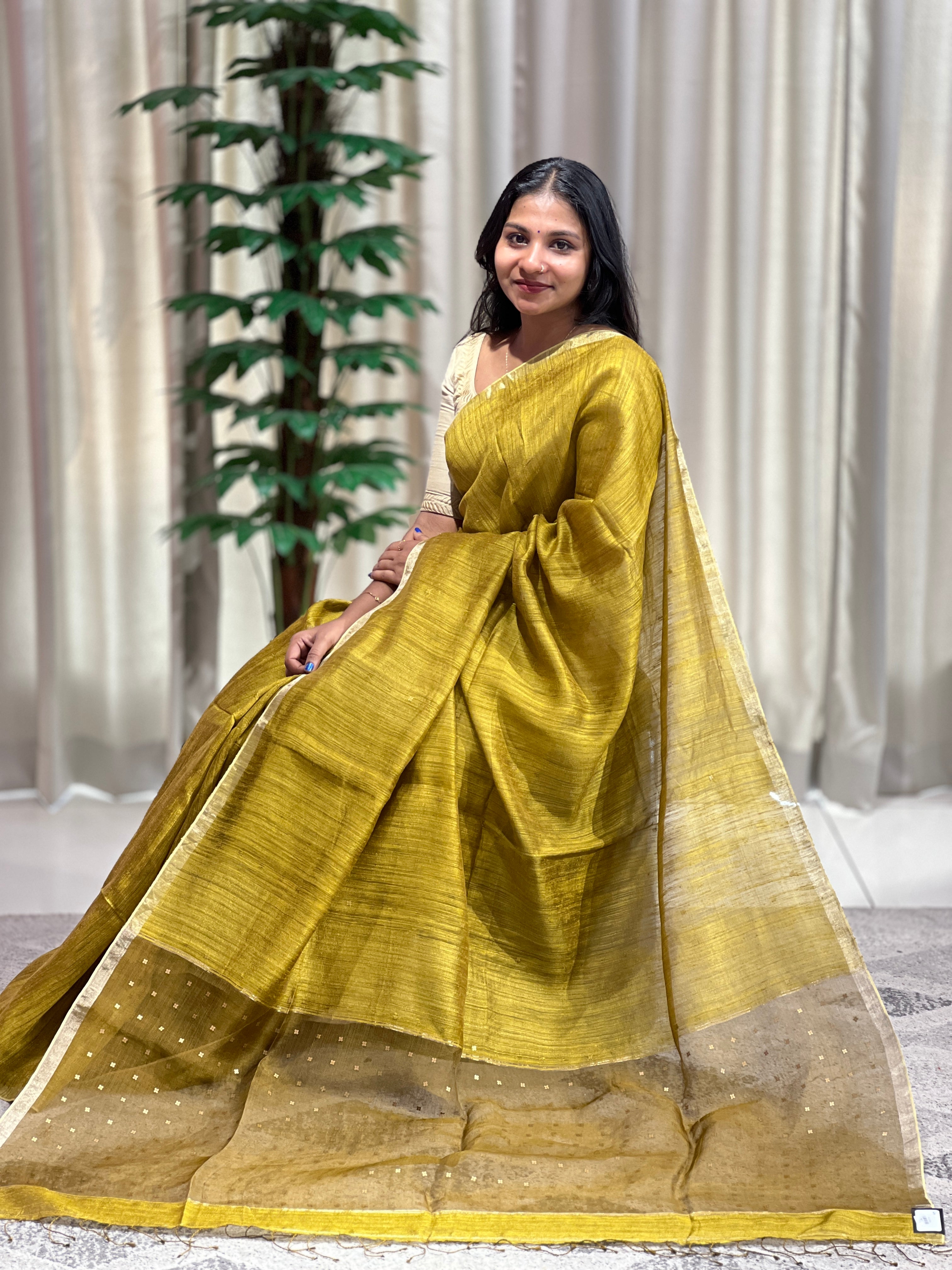 Sequence Weaved Geecha-Matka Tussar Saree | RGD671