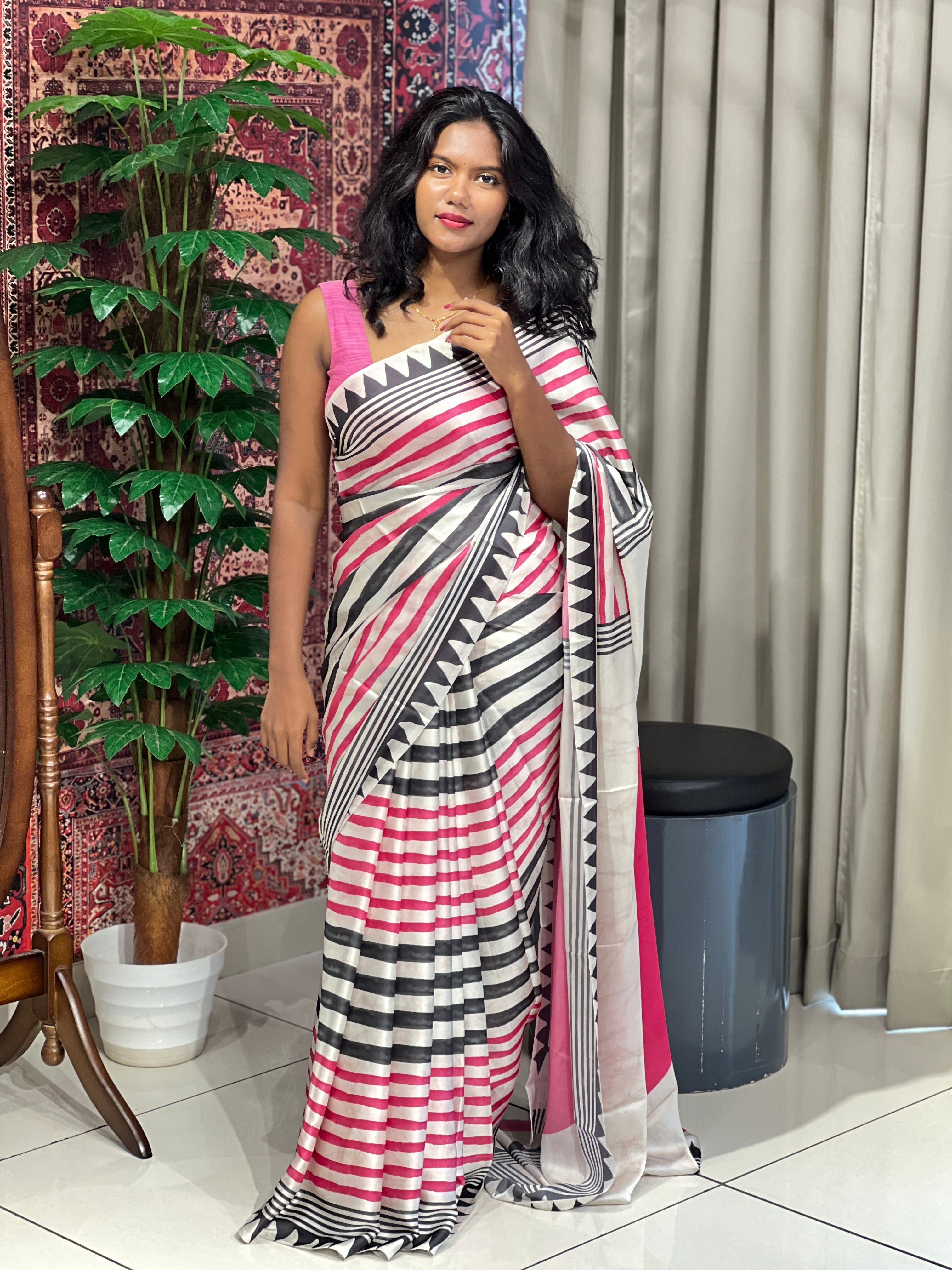 Digital Printed Crepe Silk Saree | SSN321