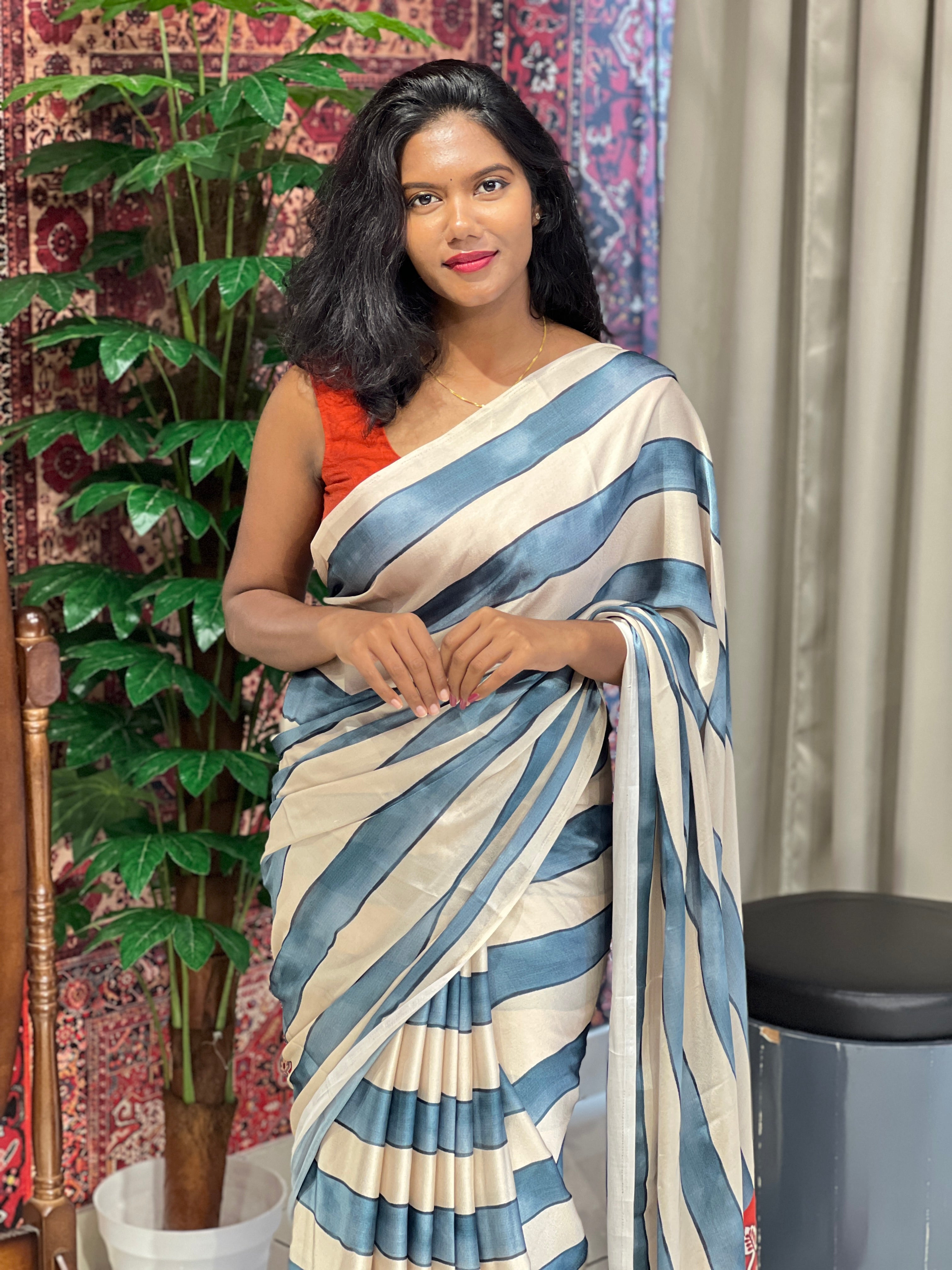 Digital Printed Crepe Silk Saree | SSN323