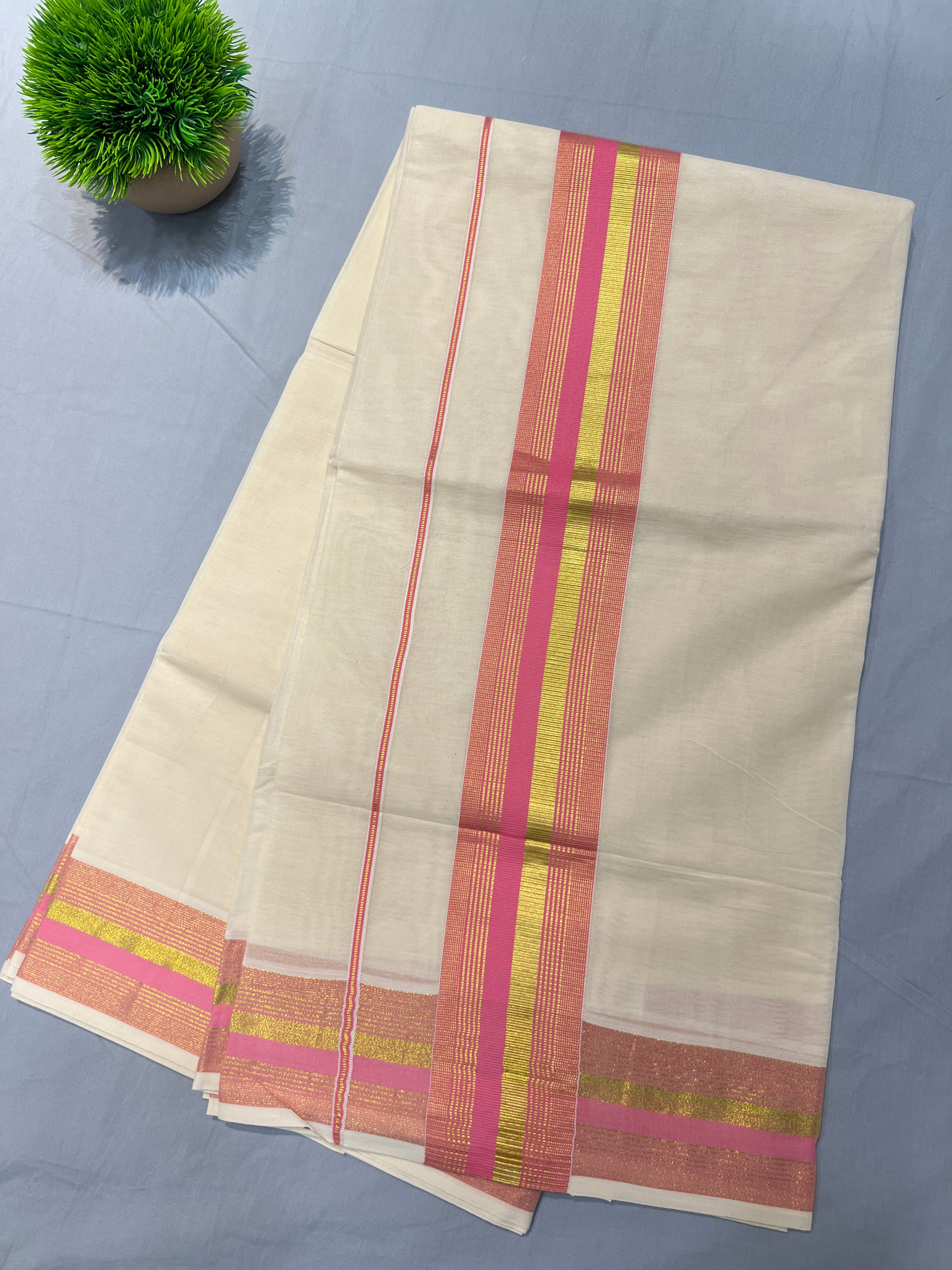 Kara Detailed Kerala Cotton Saree | KL359