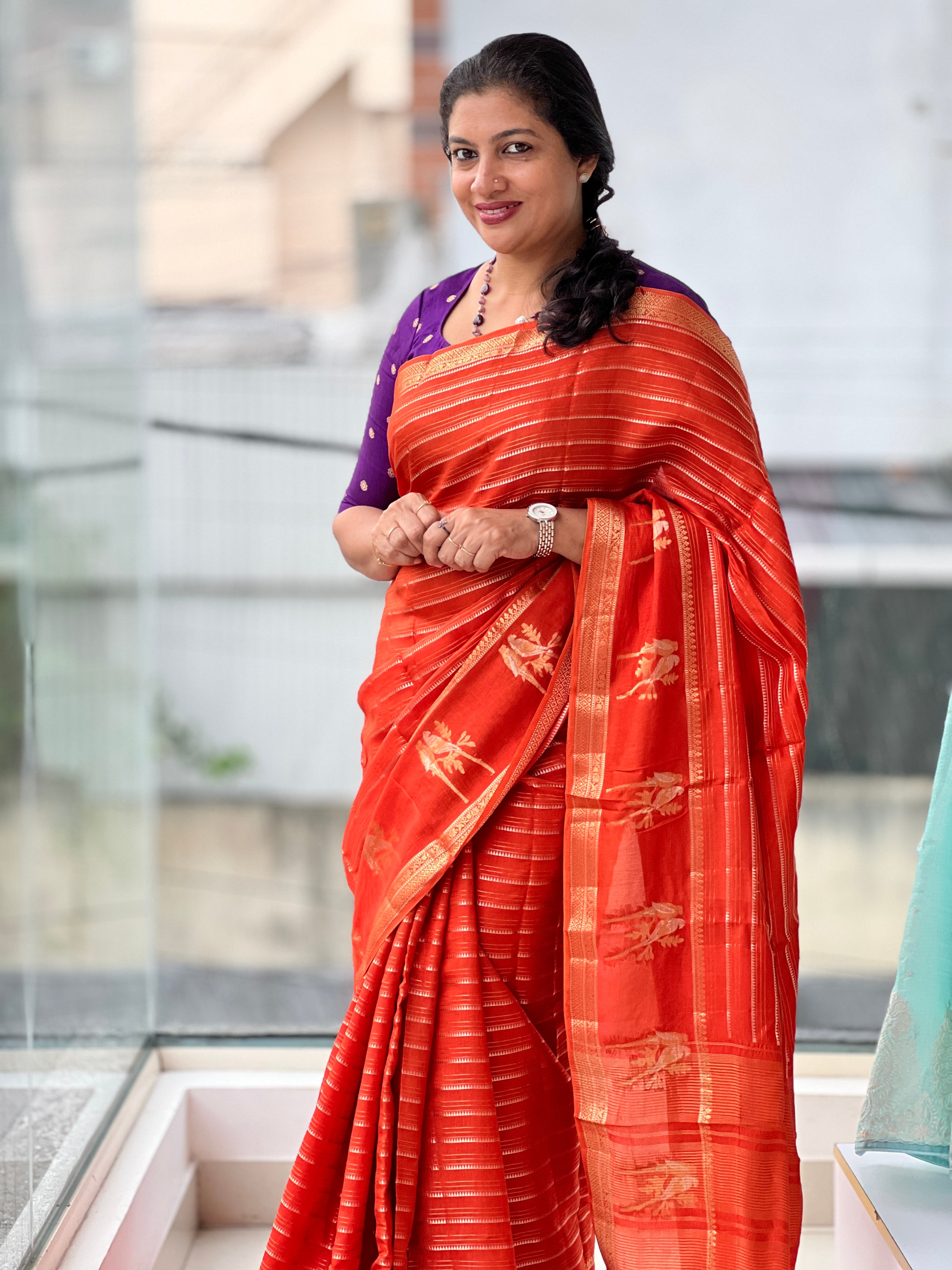 Traditional Banarasi Weaving Patterned Semi Silk Saree | NN339