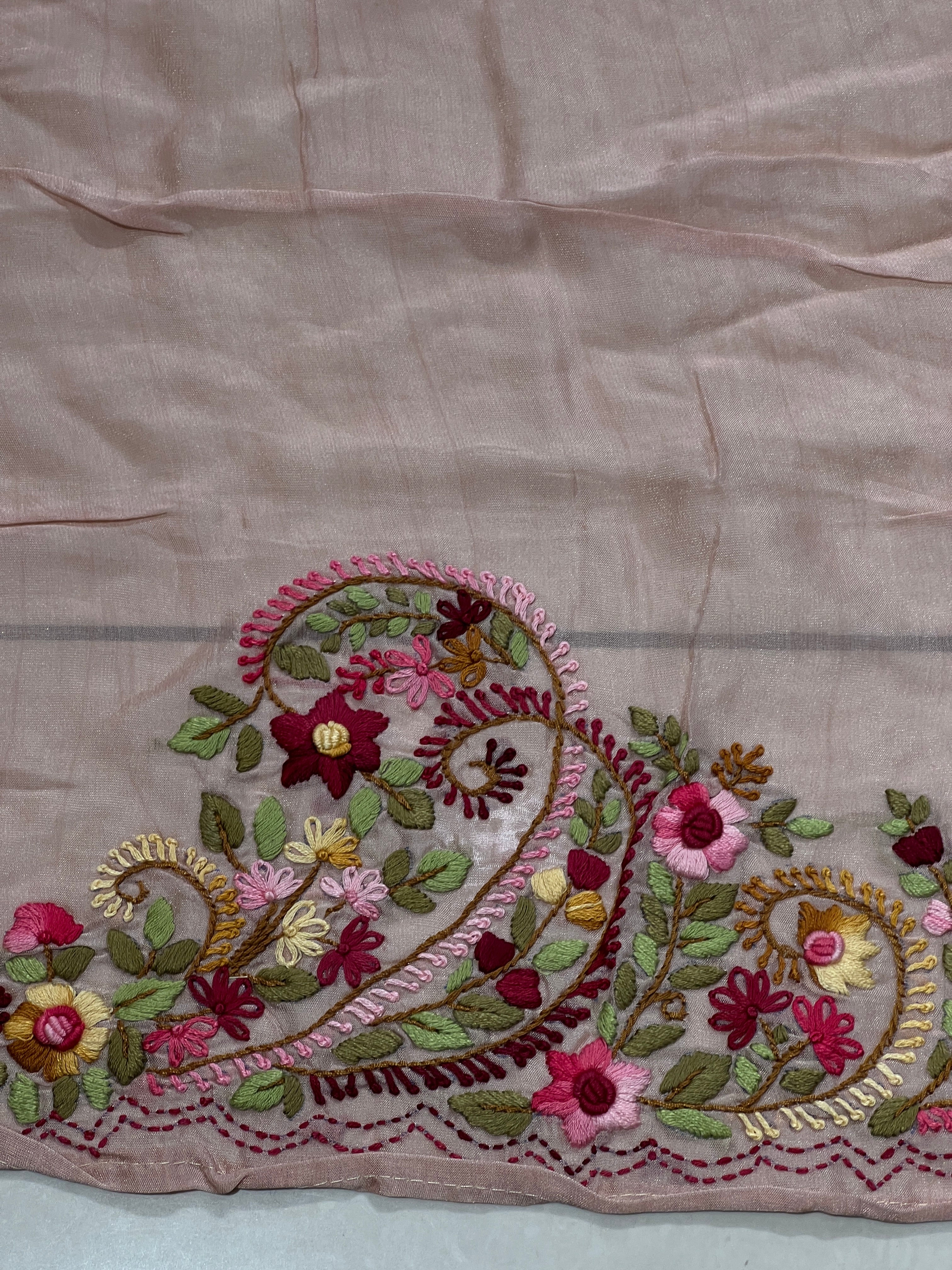 Banarasi Weaved Embroidery Pattern Tissue Saree |  ZAH117