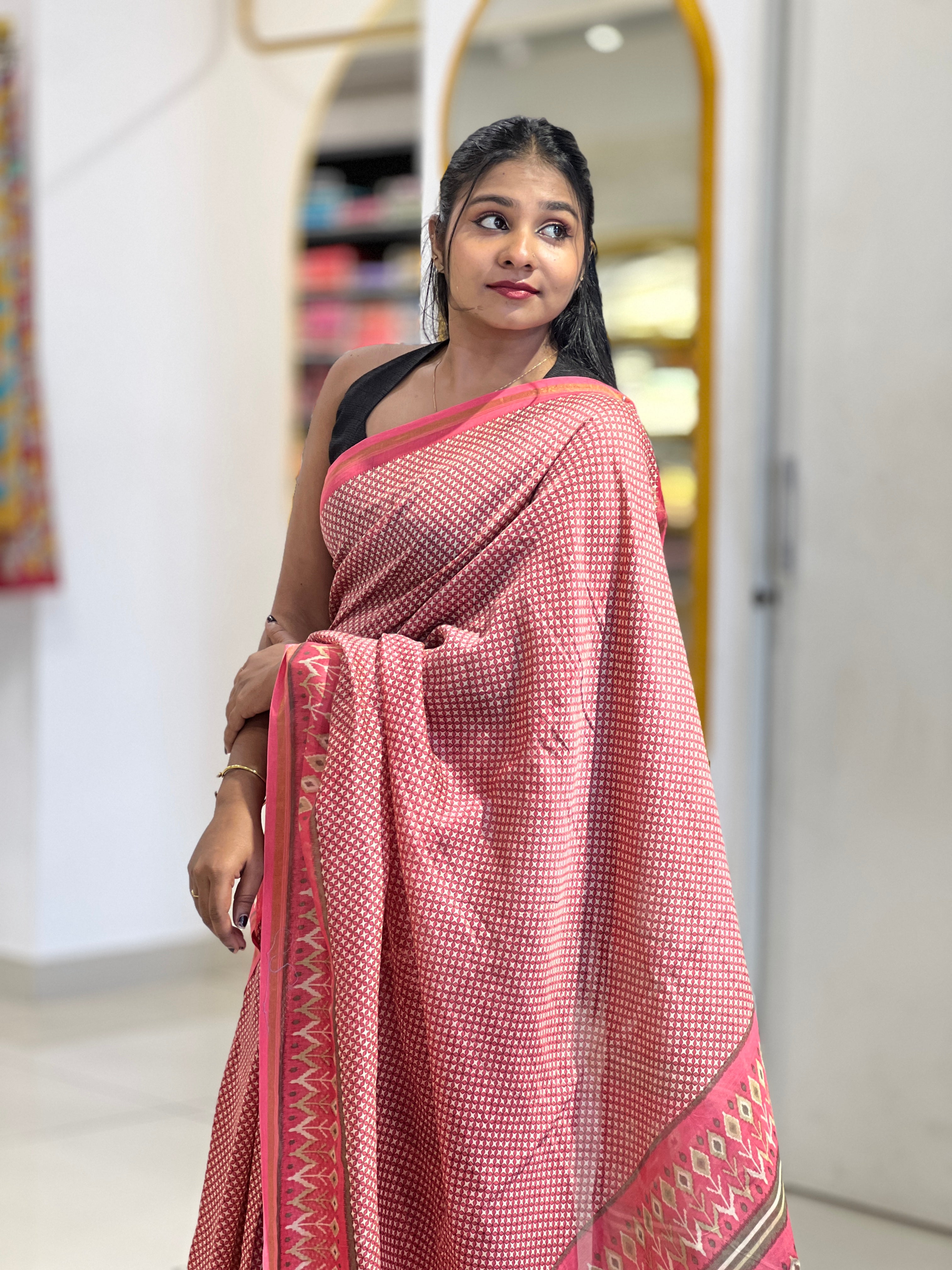 Screen Printed Chanderi Saree | RGD186