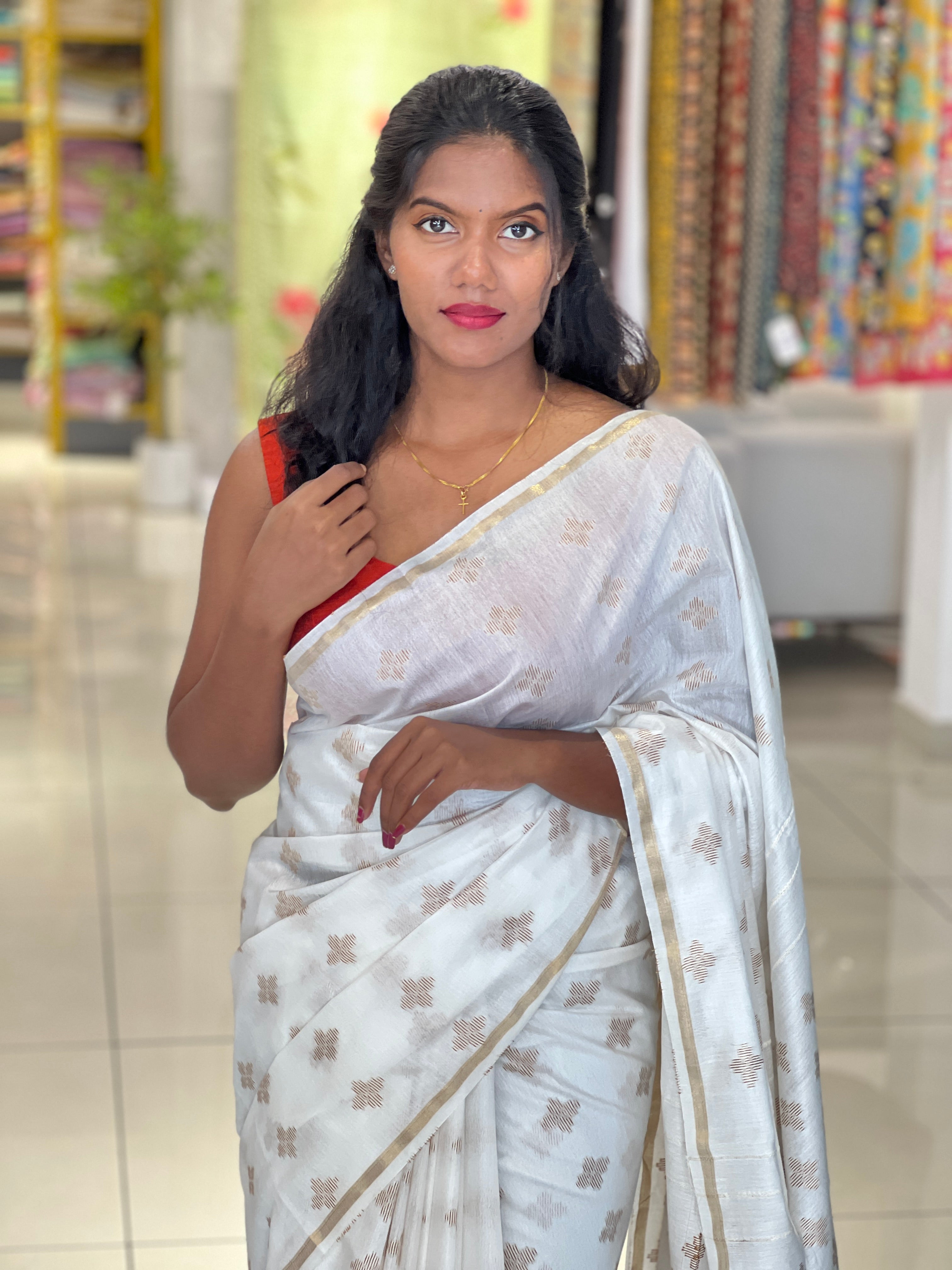 Zari Woven Bhagalpuri Linen Saree | NHH537