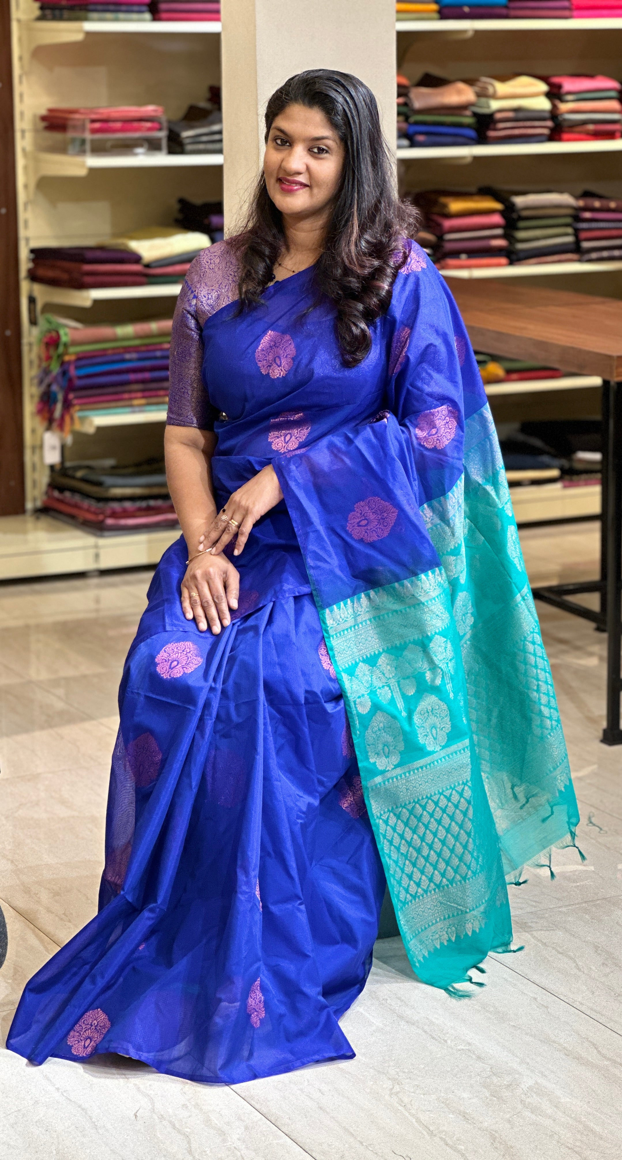 Traditional Buta Woven Kora Silk Finish Saree | PRS217