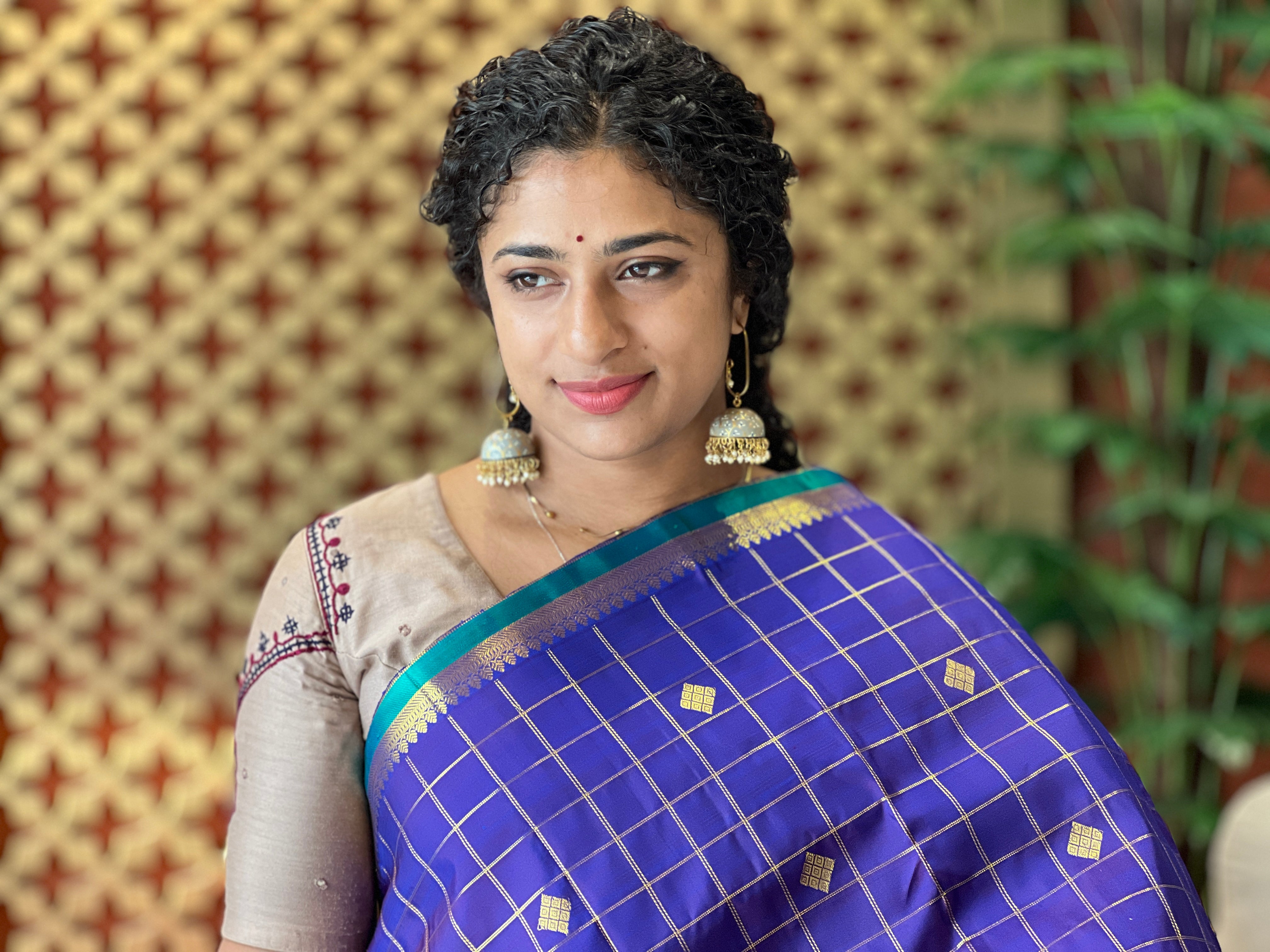 Kolam Designed Handloom Kanchipuram Saree | OM203