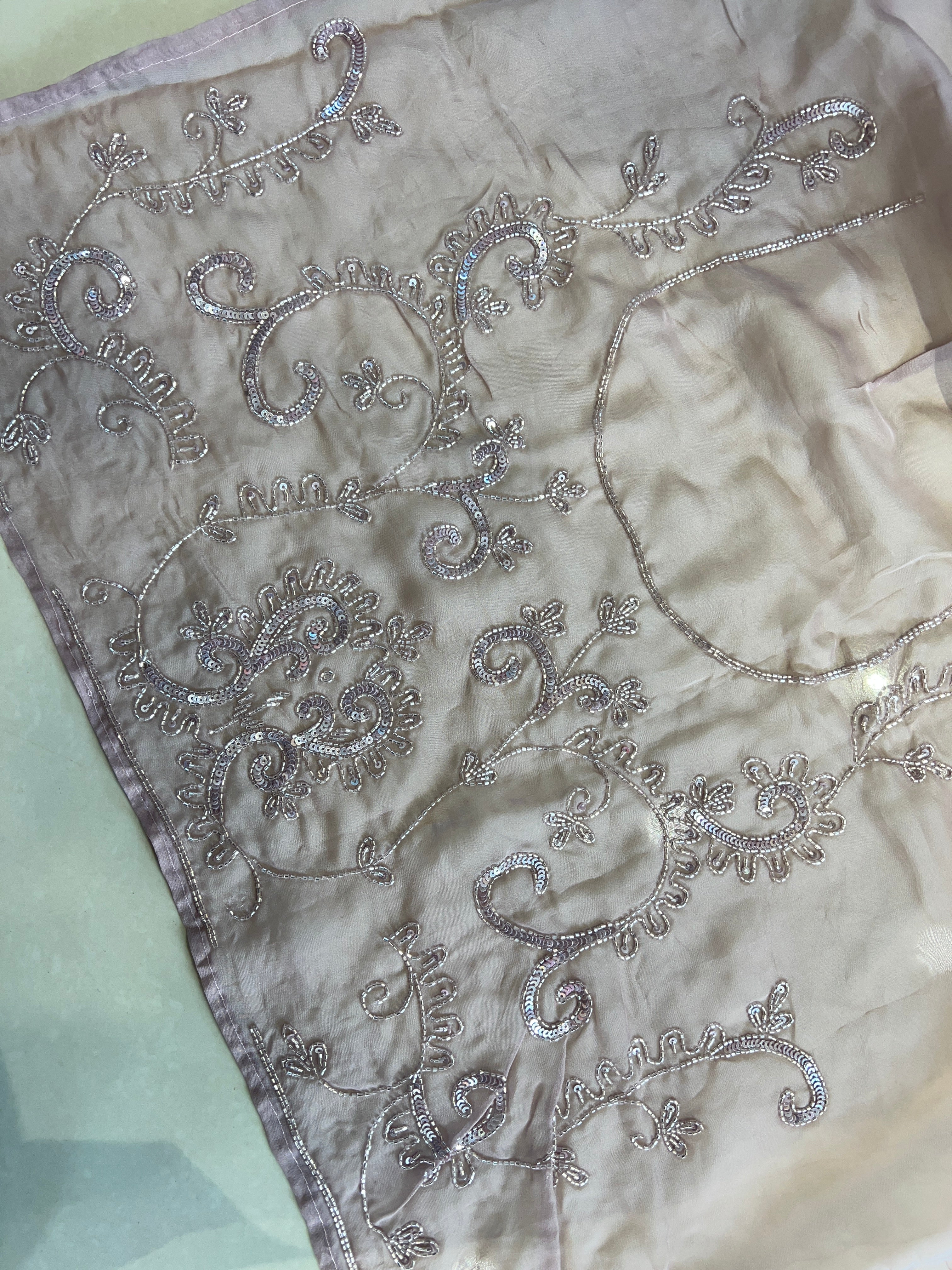 Hand Embroidery Pure Organza Saree | SBP980