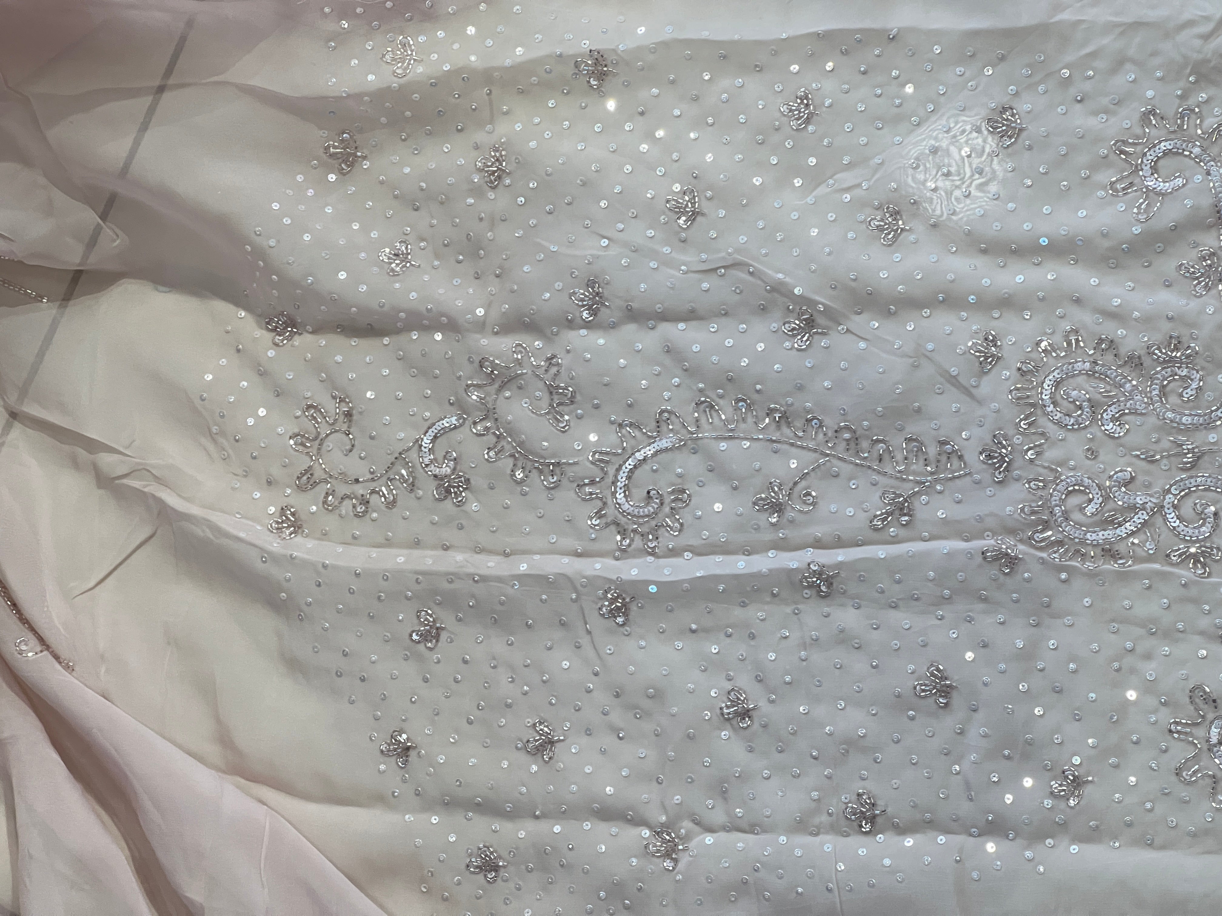 Hand Embroidery Pure Organza Saree | SBP978