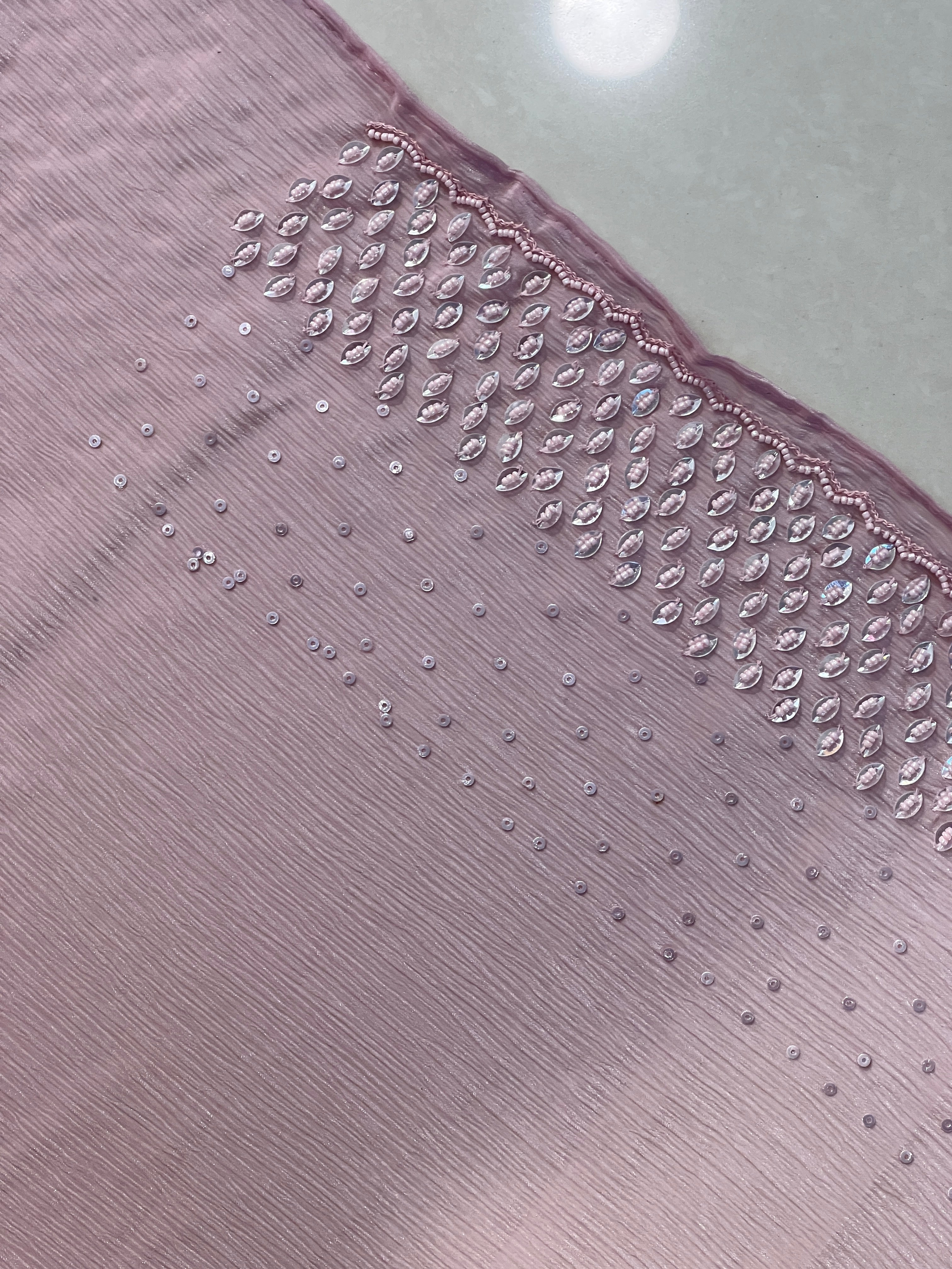 Sequence & Beads Detailed Chiffon Saree | SBP983