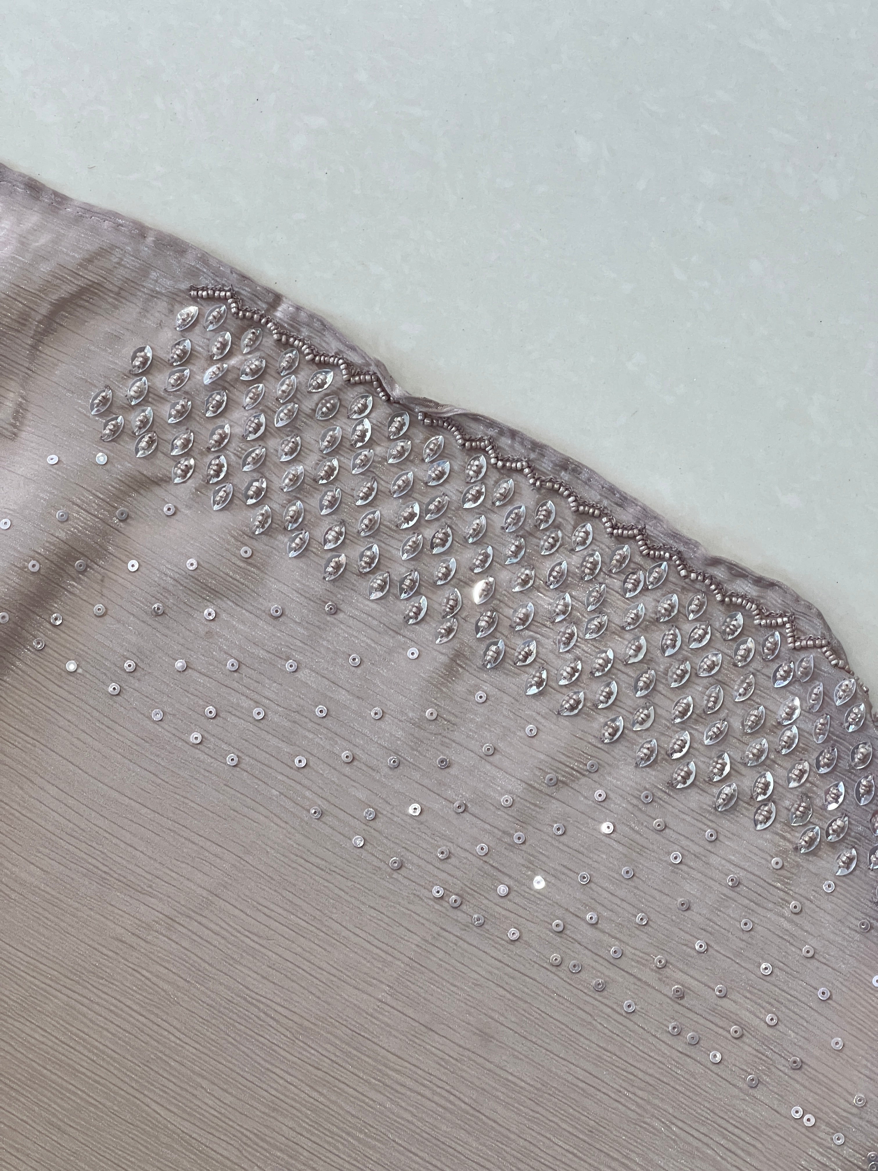 Sequence & Beads Detailed Chiffon Saree | SBP985