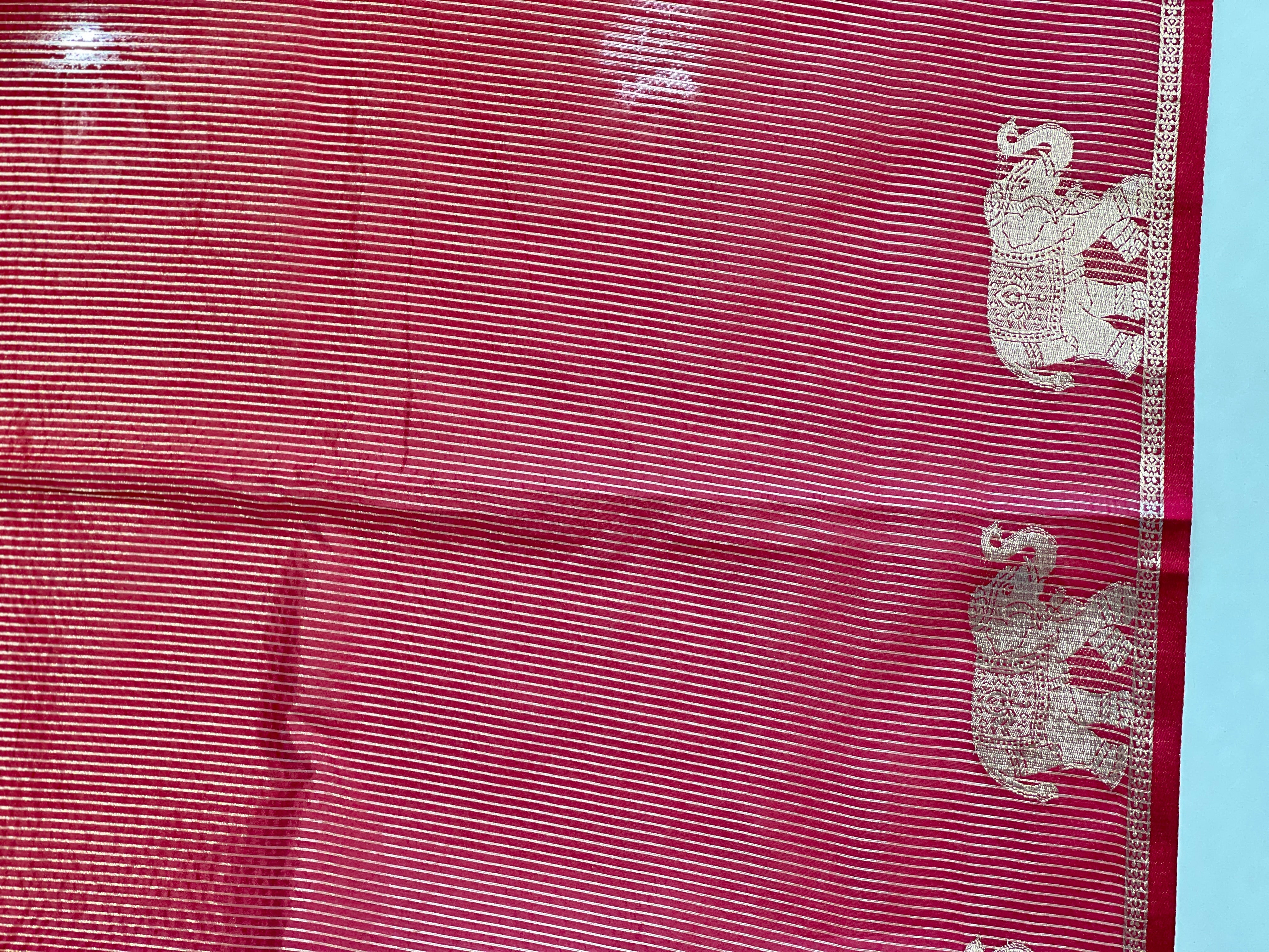 Traditional Elephant Motifs Design Semi Silk Saree | SSN172