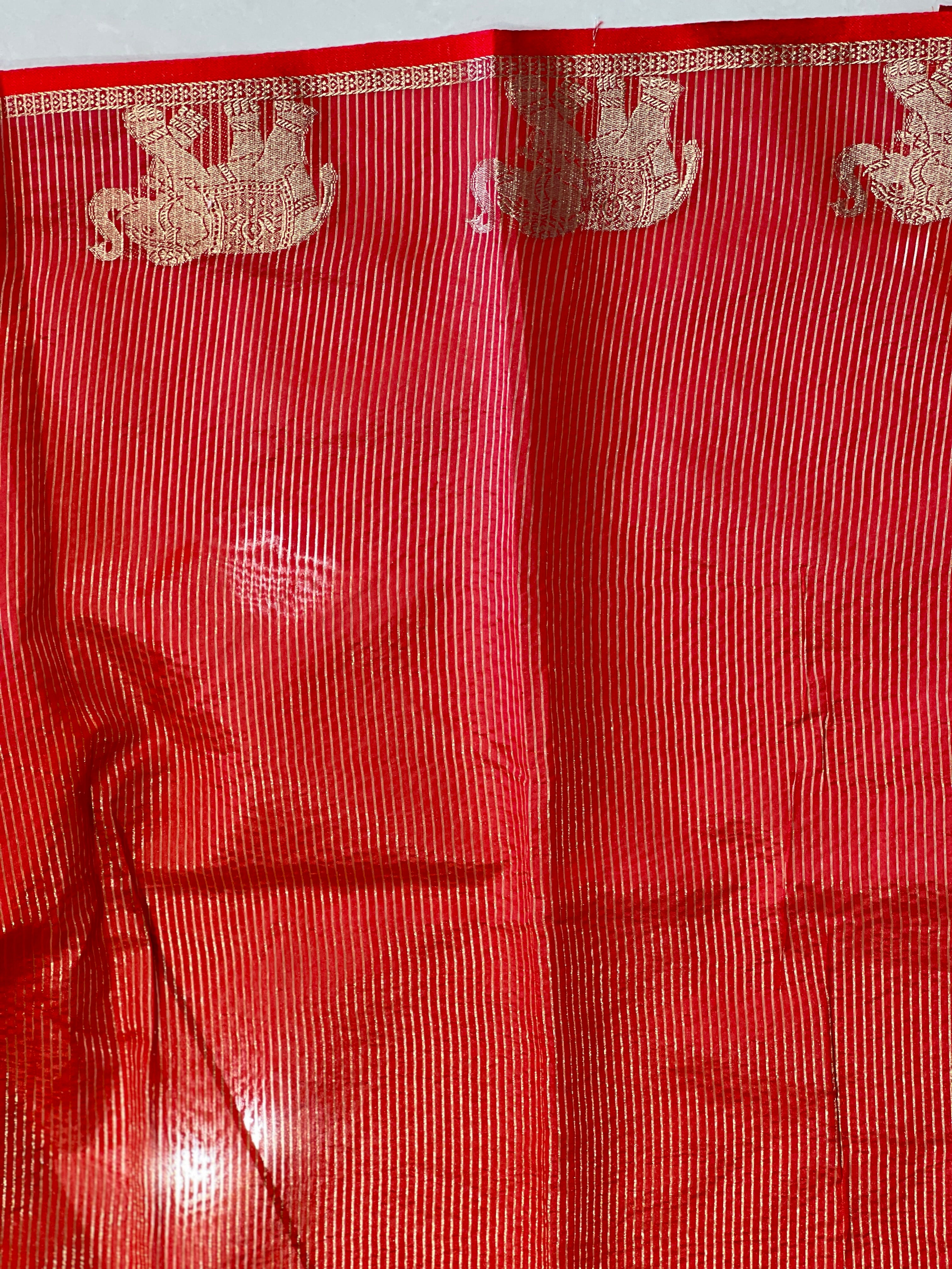 Traditional Elephant Motifs Design Semi Silk Saree | SSN173