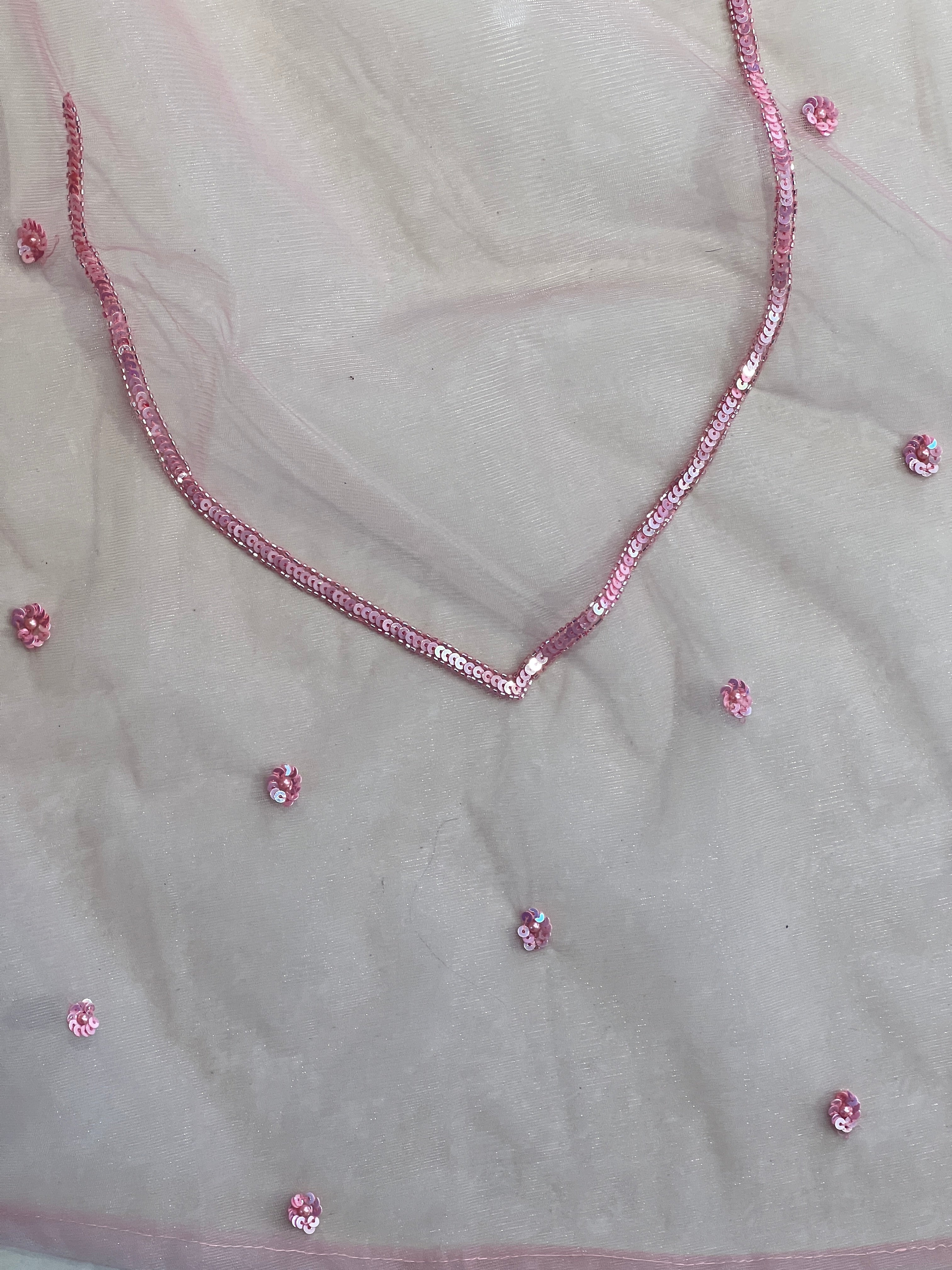 Sequence & Beads Embroidered Net Saree | SBP967