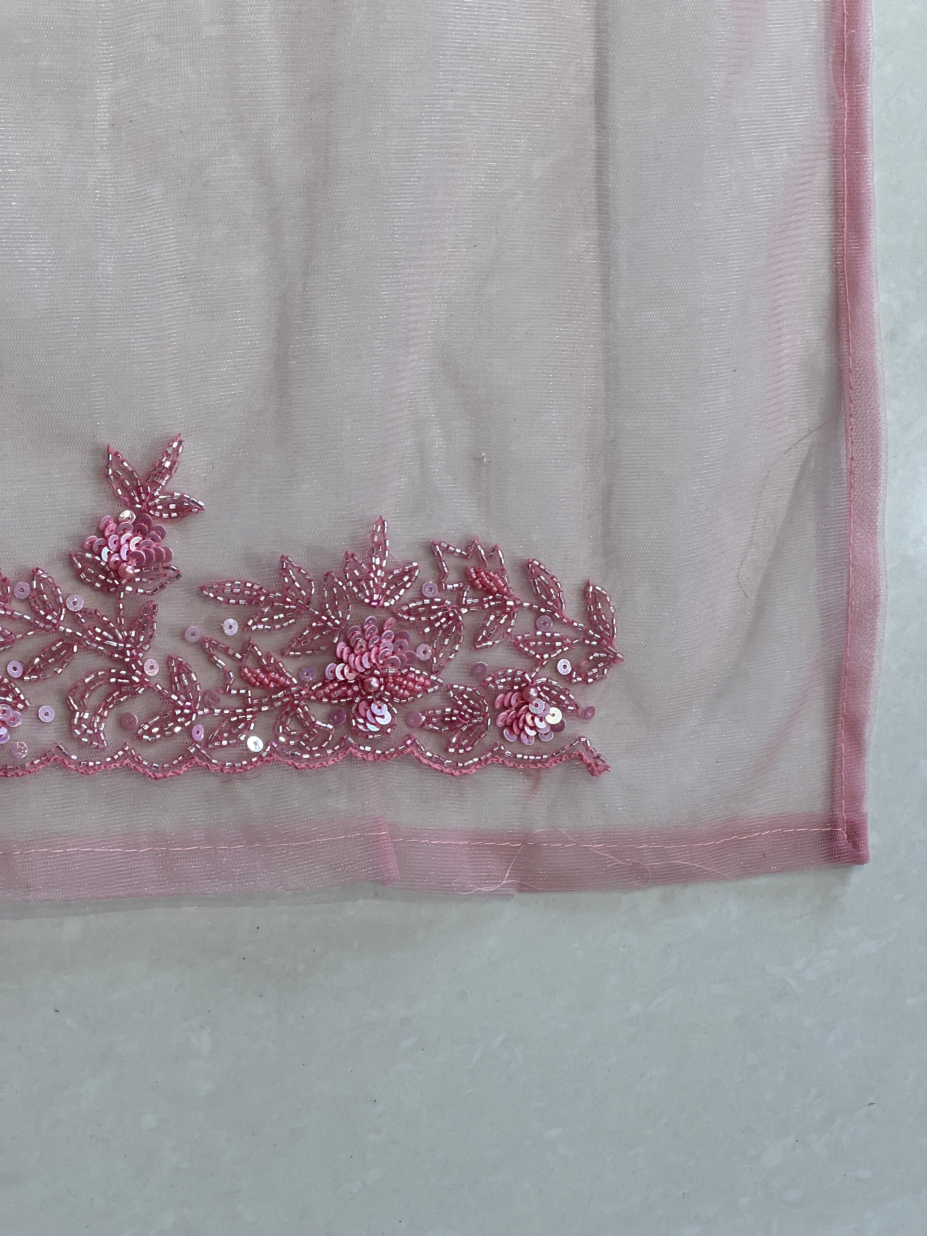 Sequence & Beads Embroidered Net Saree | SBP967