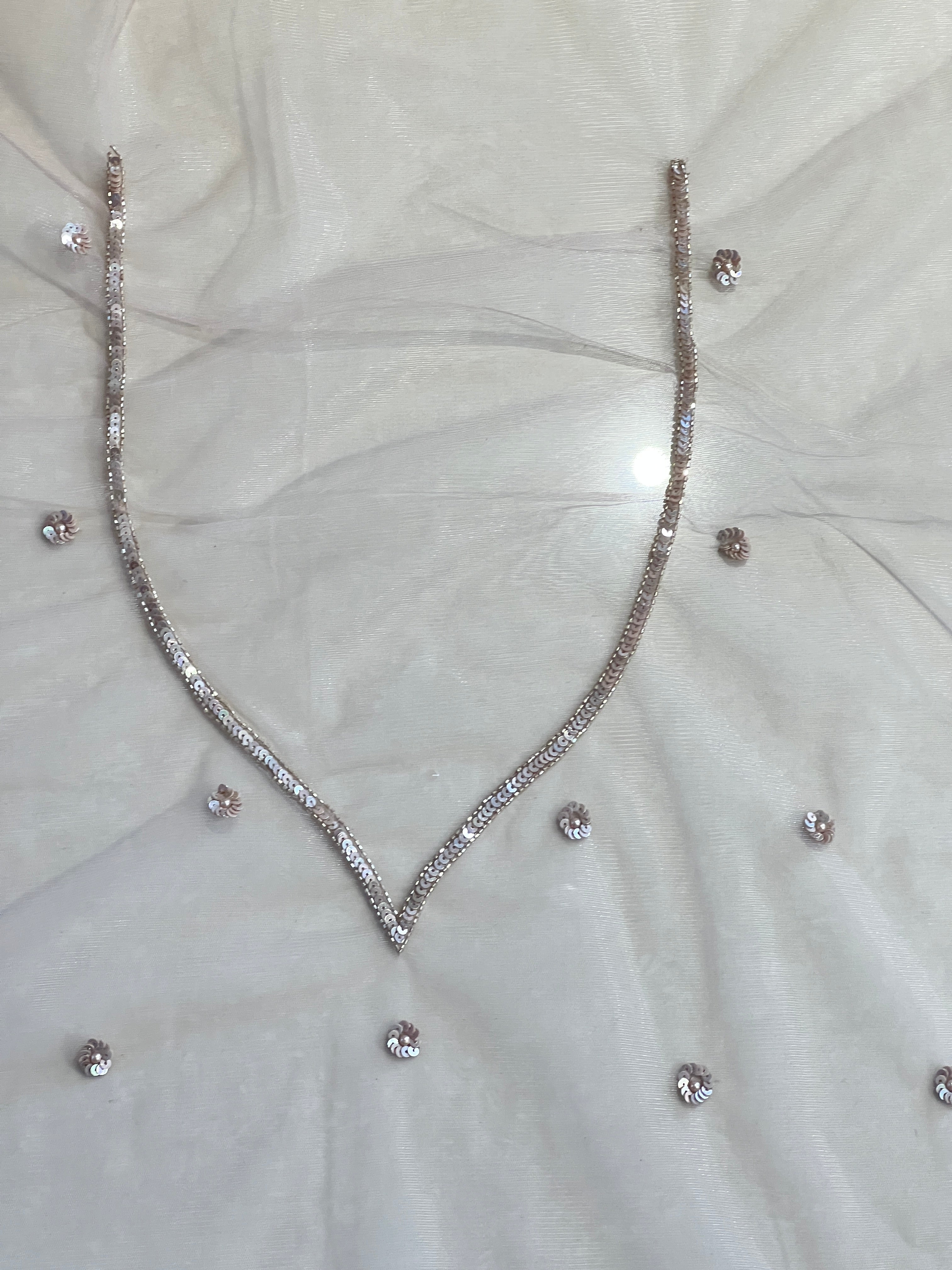 Sequence & Beads Embroidered Net Saree | SBP966