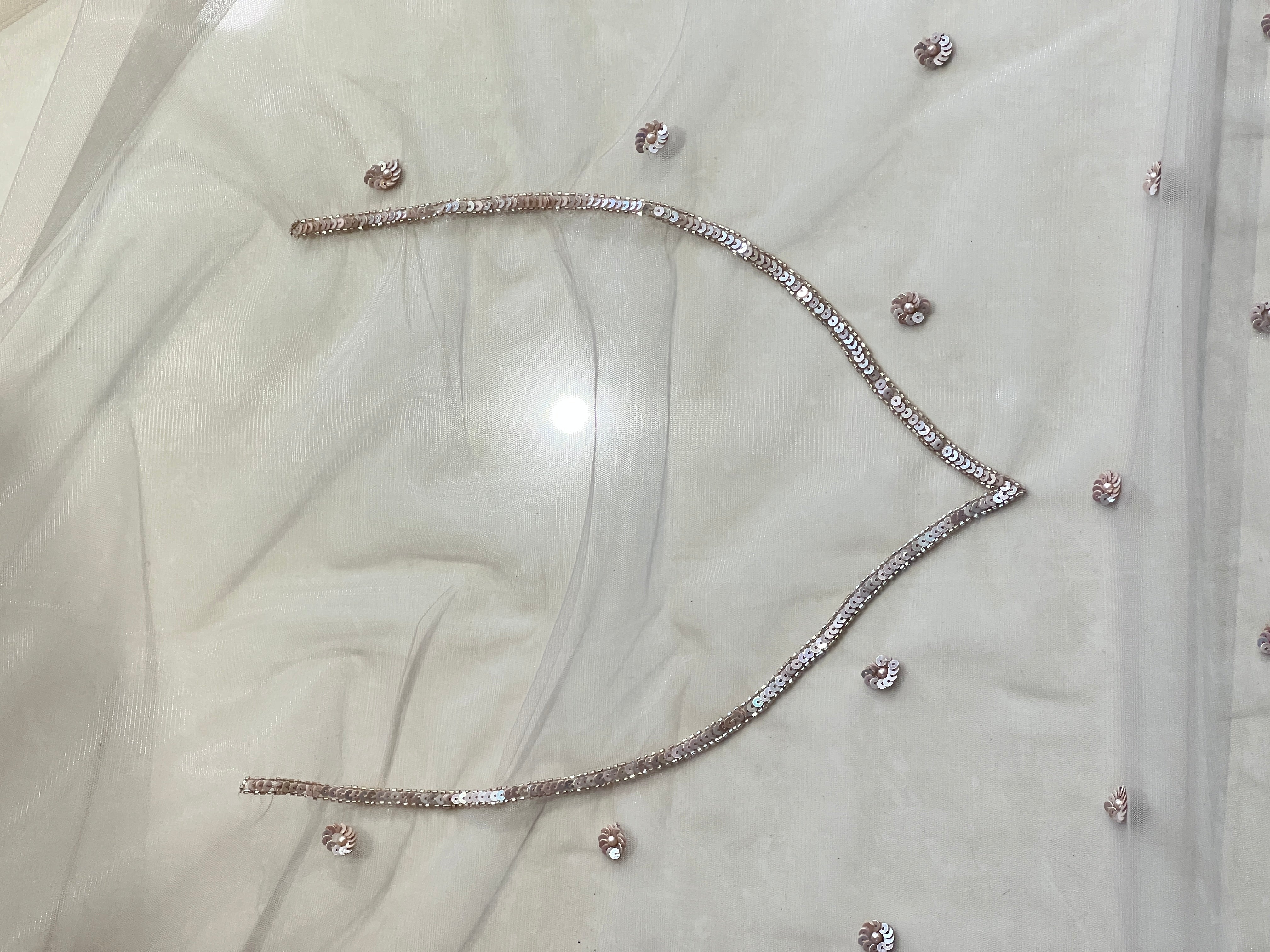 Sequence & Beads Embroidered Net Saree | SBP968