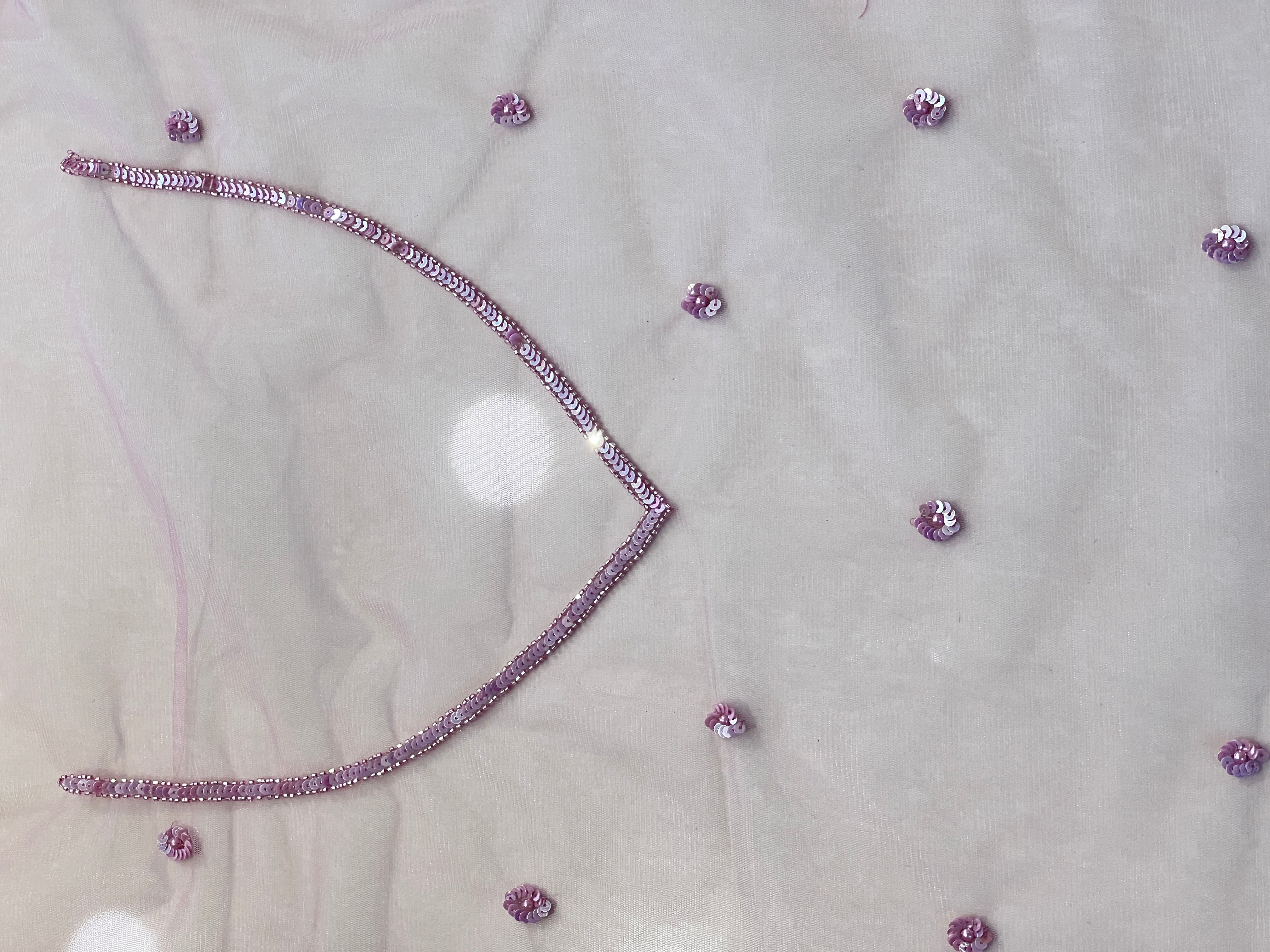 Sequence & Beads Embroidered Net Saree | SBP969