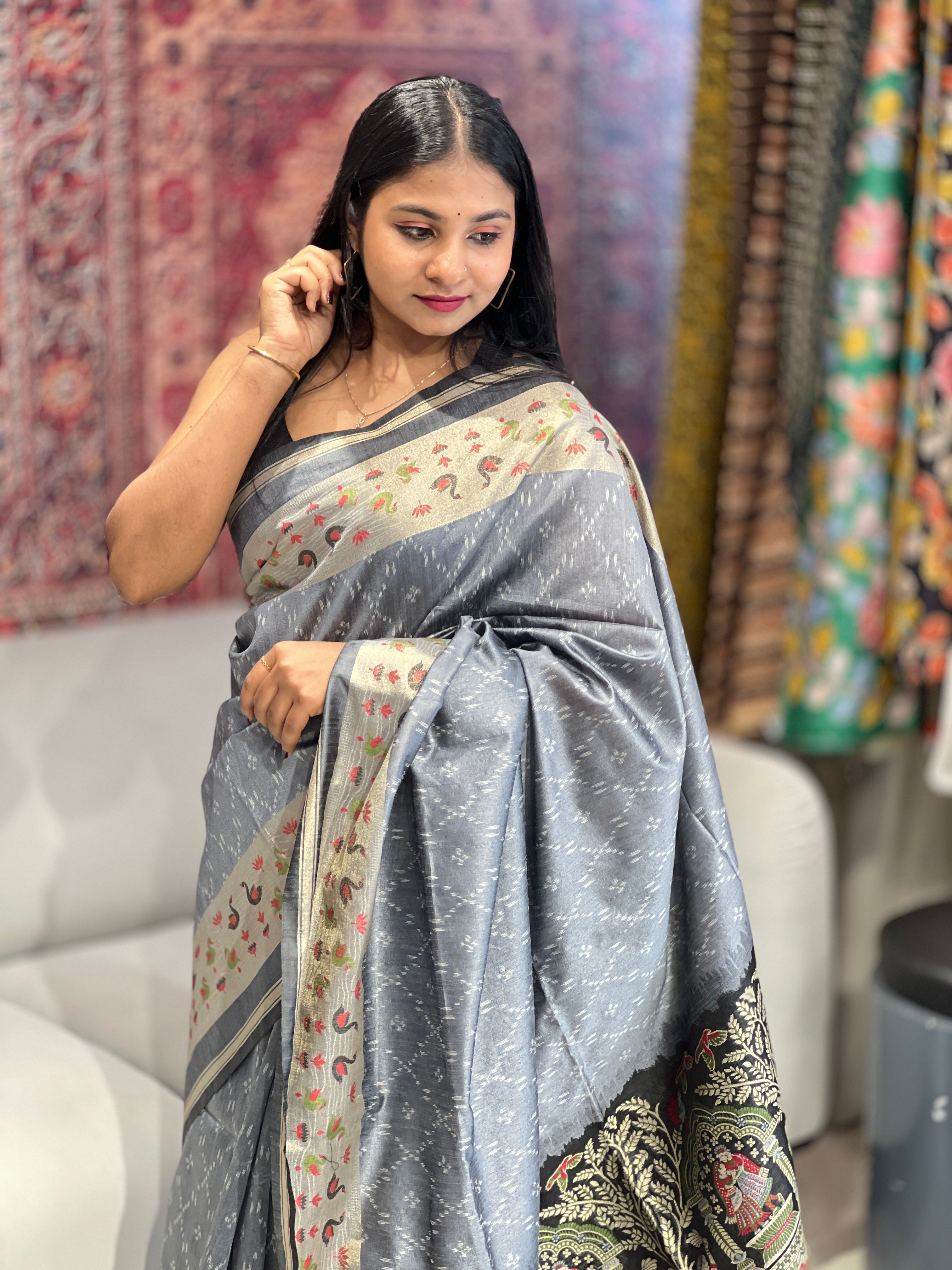 Zari and Thread Woven Semi Silk Saree | SSN294
