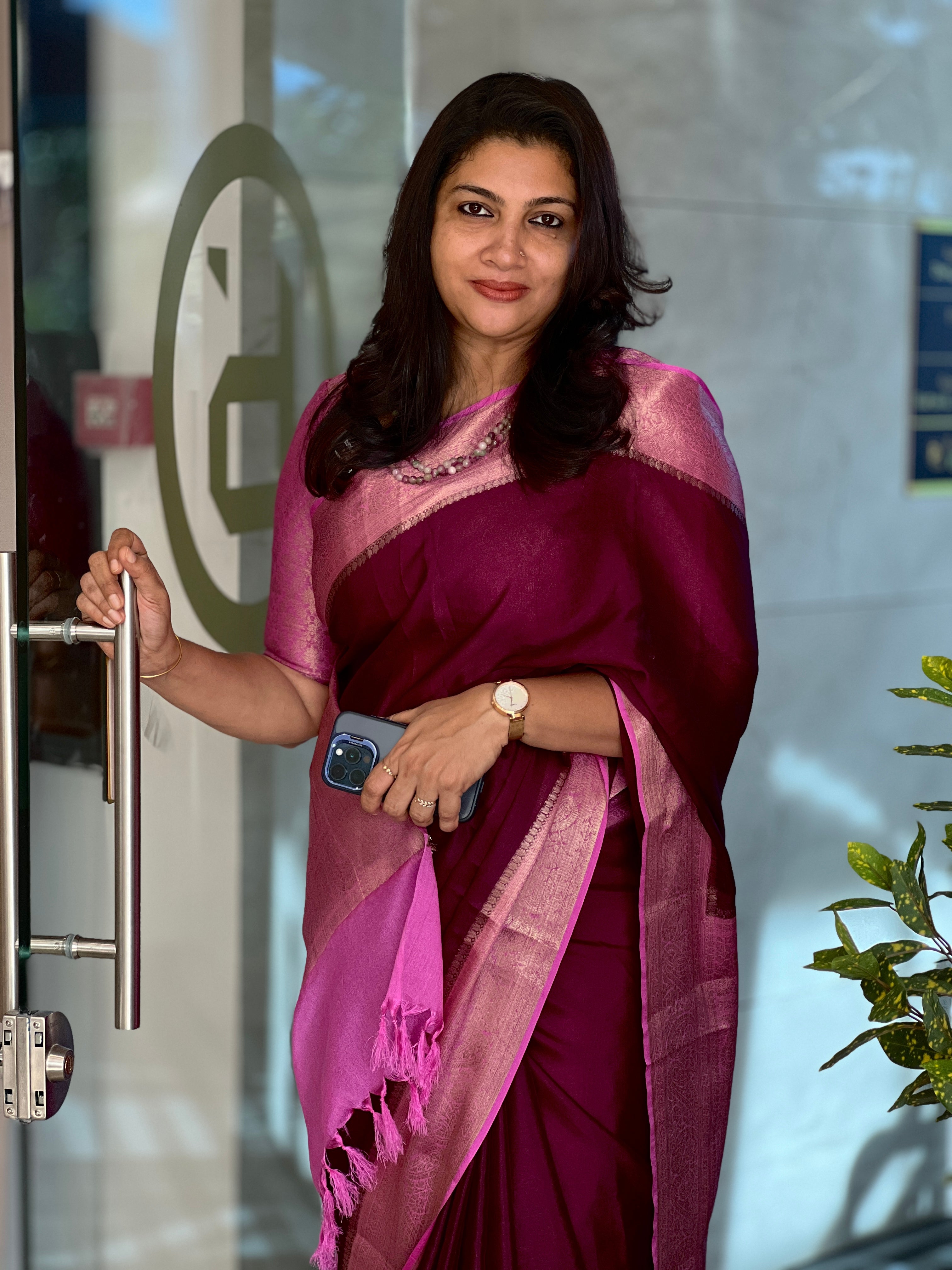Banarasi Paisley Border Pattern Warm Silk Saree | AL154