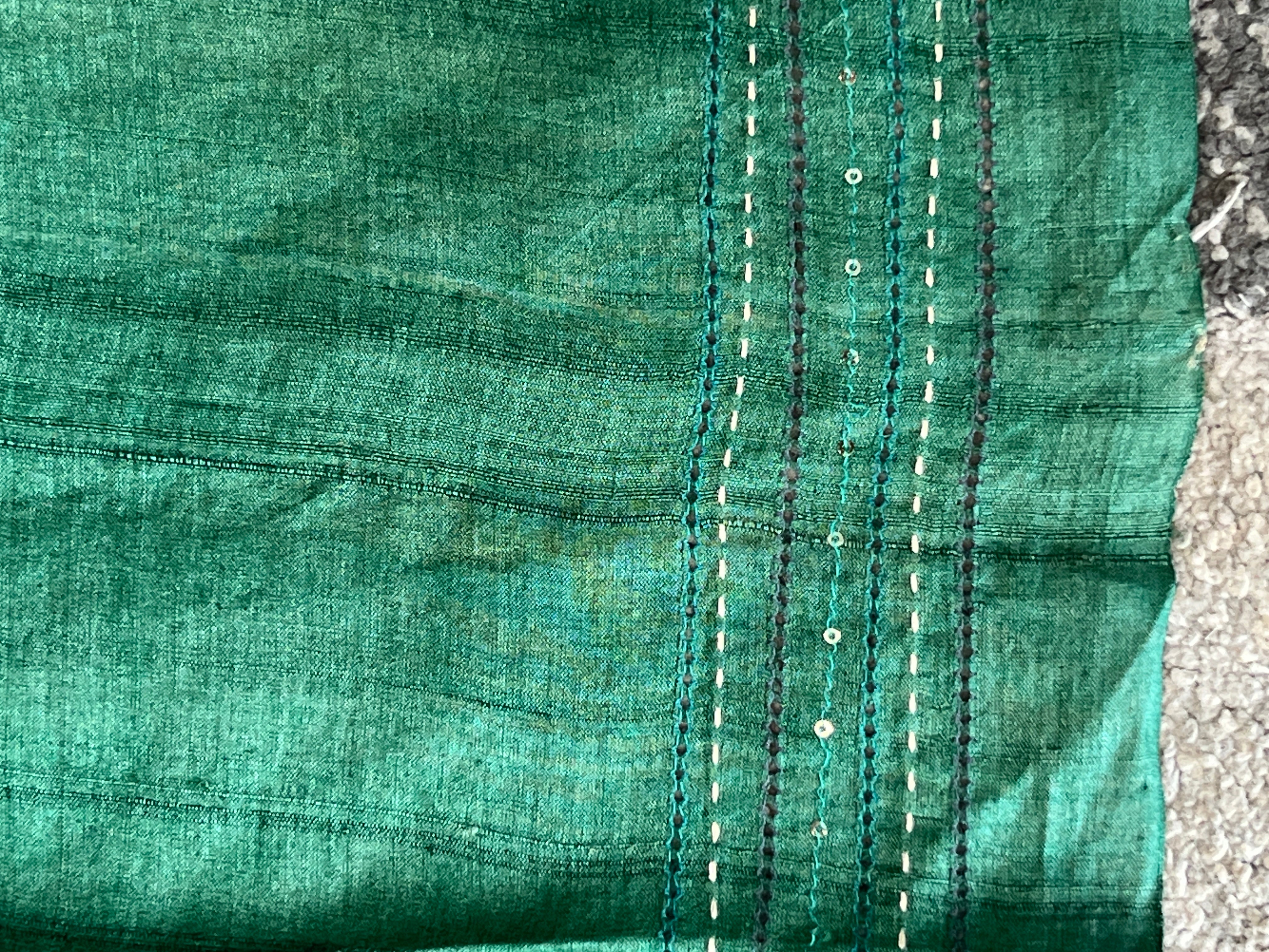 Print & Kantha Detailed Tussar Saree | KSD165