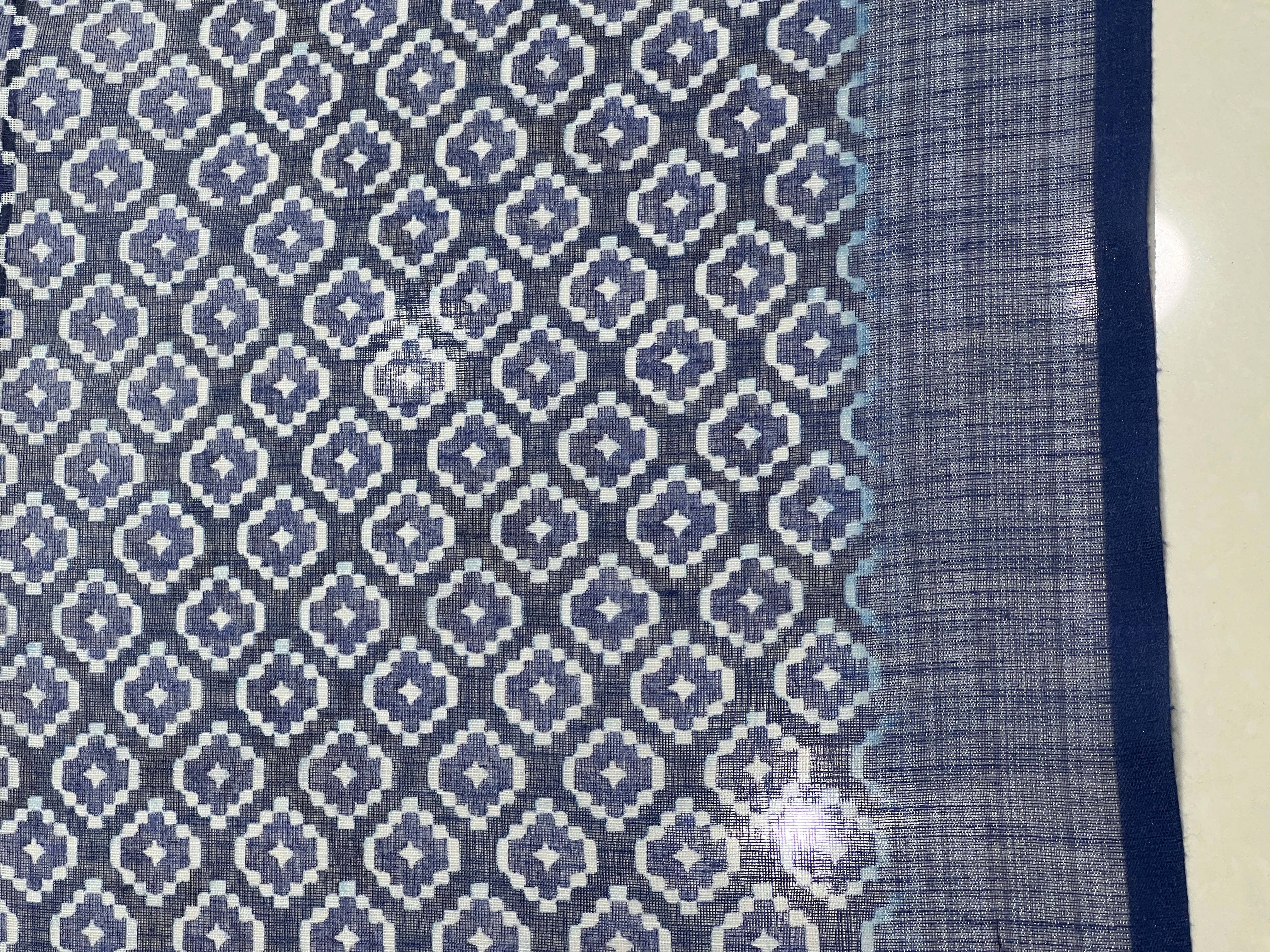 Printed Pattern Linen Finish Saree | BLD1197