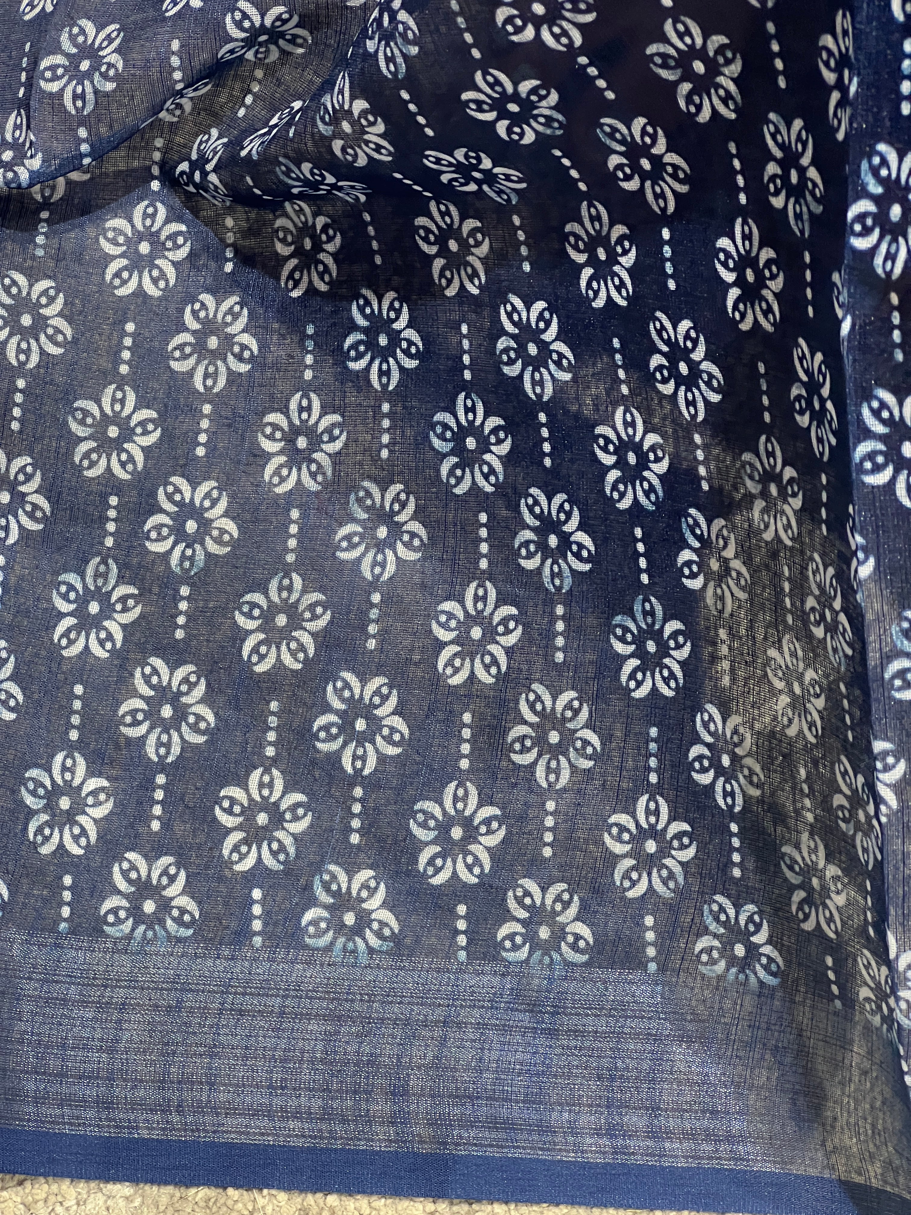 Printed Pattern Linen Finish Saree | BLD1194