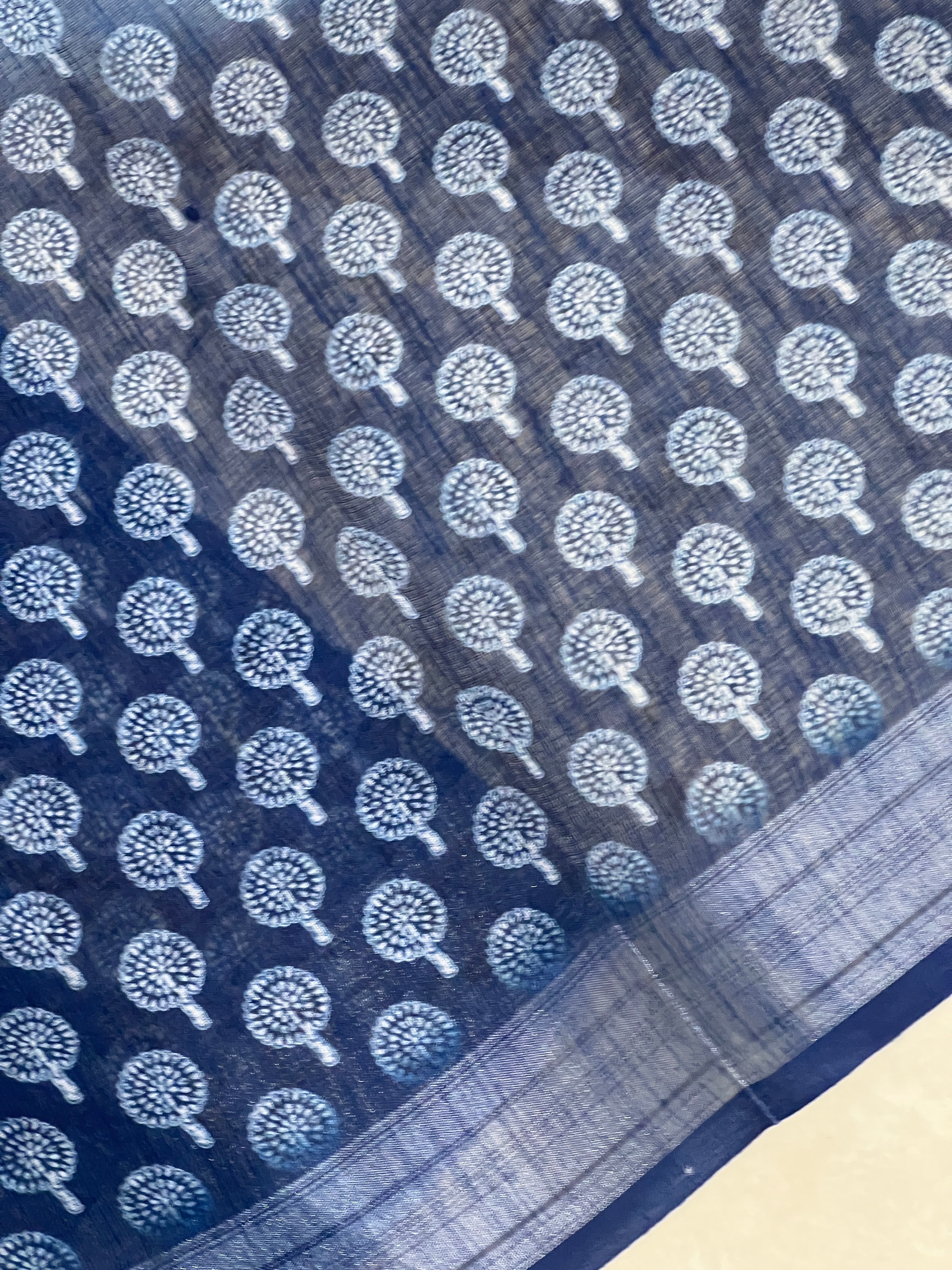 Printed Pattern Linen Finish Saree | BLD1199