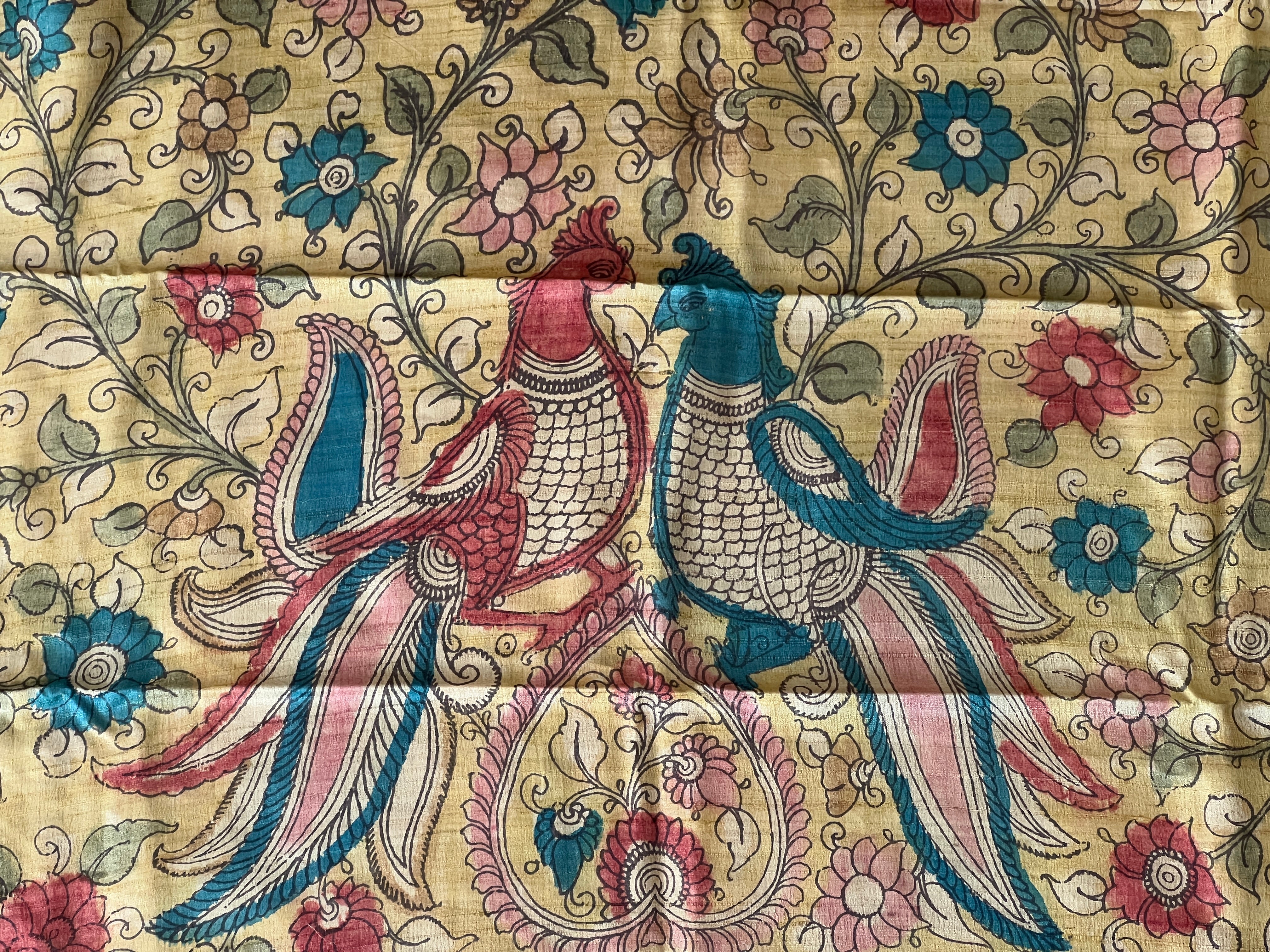 Pen Kalamkari Detailed Pure Tussar Saree | SBS1265