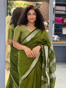 Linen Weaving Style Cotton Blended Saree | RP416