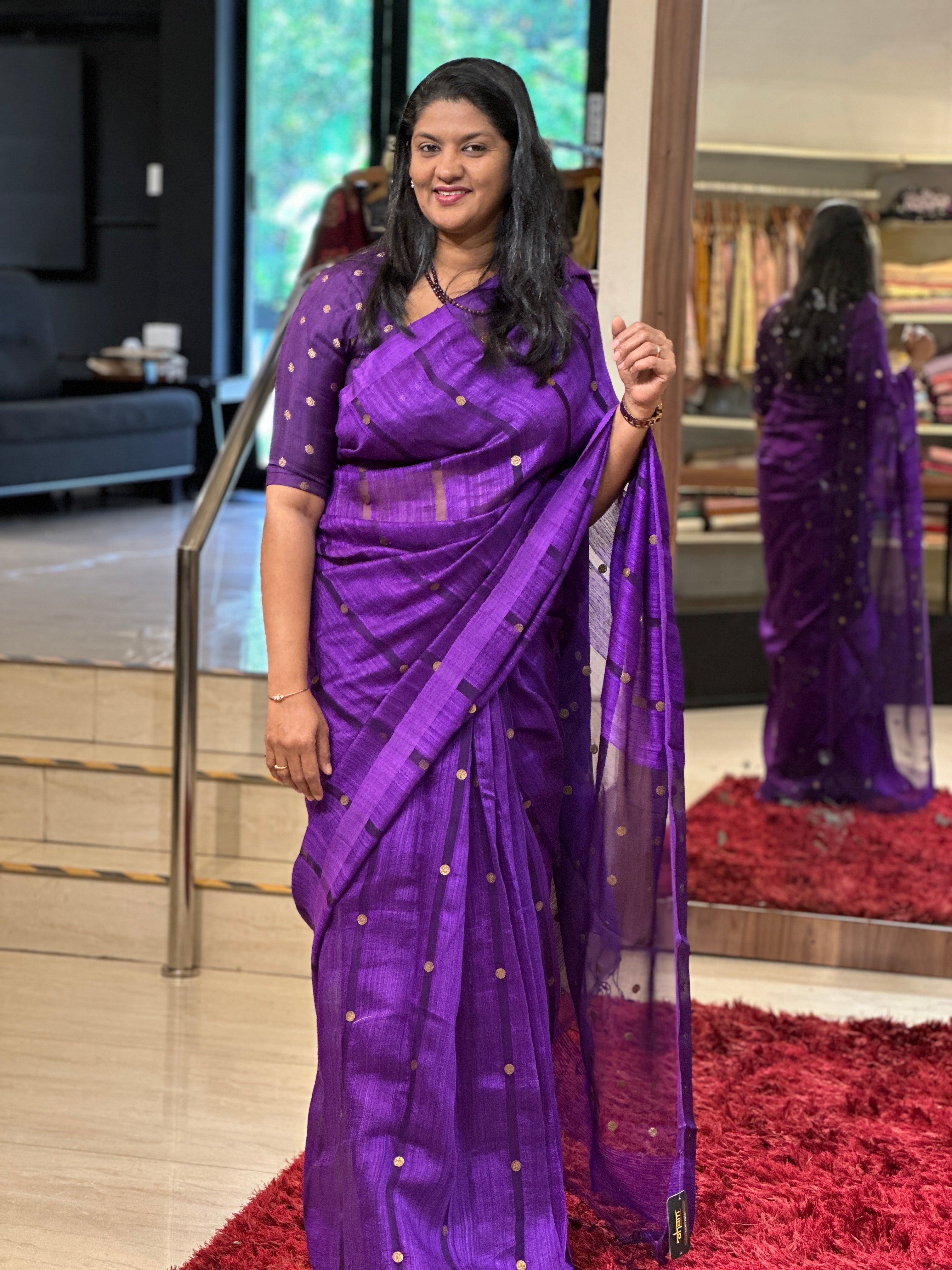 Coin Weaving Matka Silk Saree | RGD631