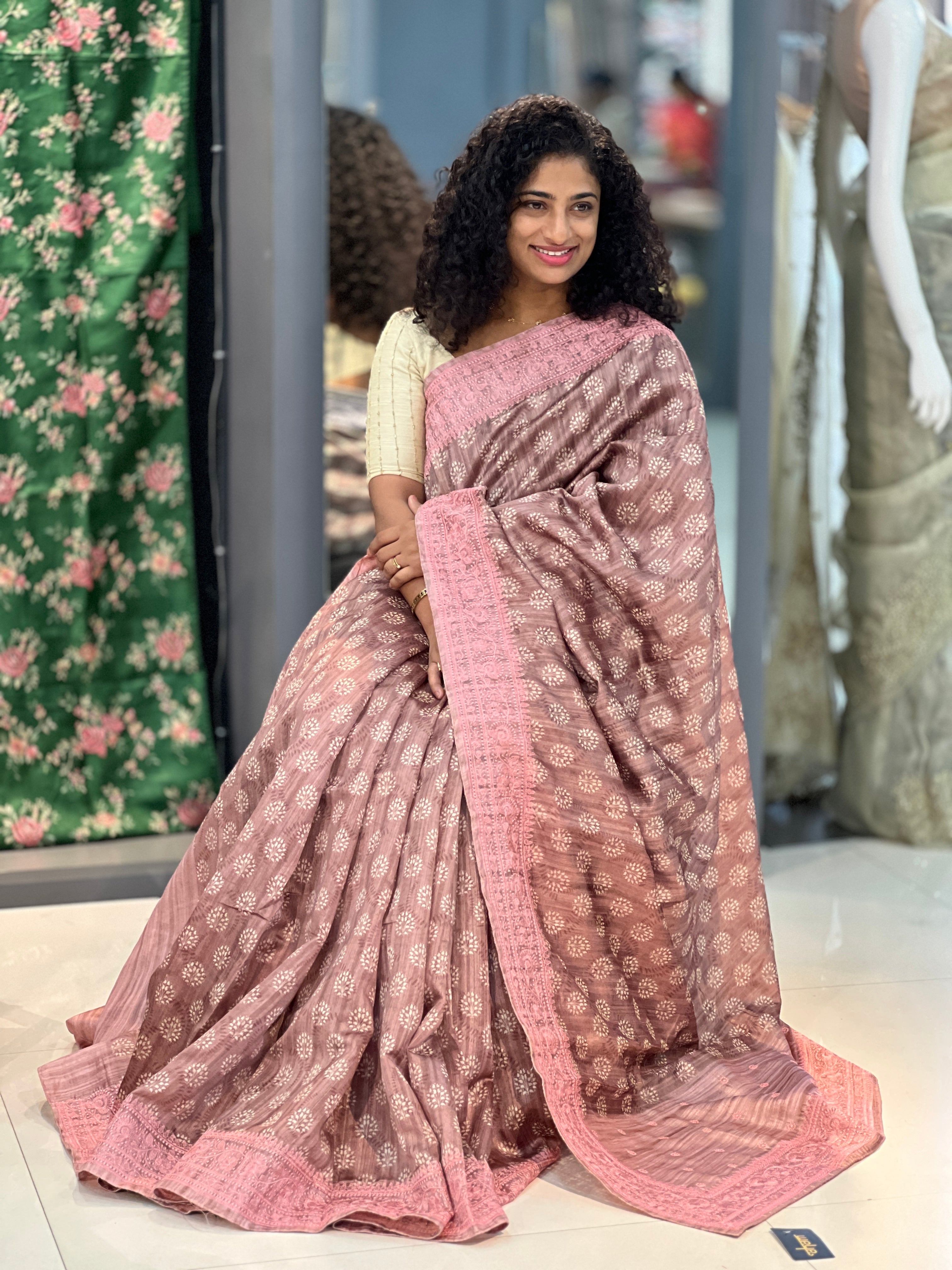 Sublimation Printed Semi Tussar Saree | SBP123