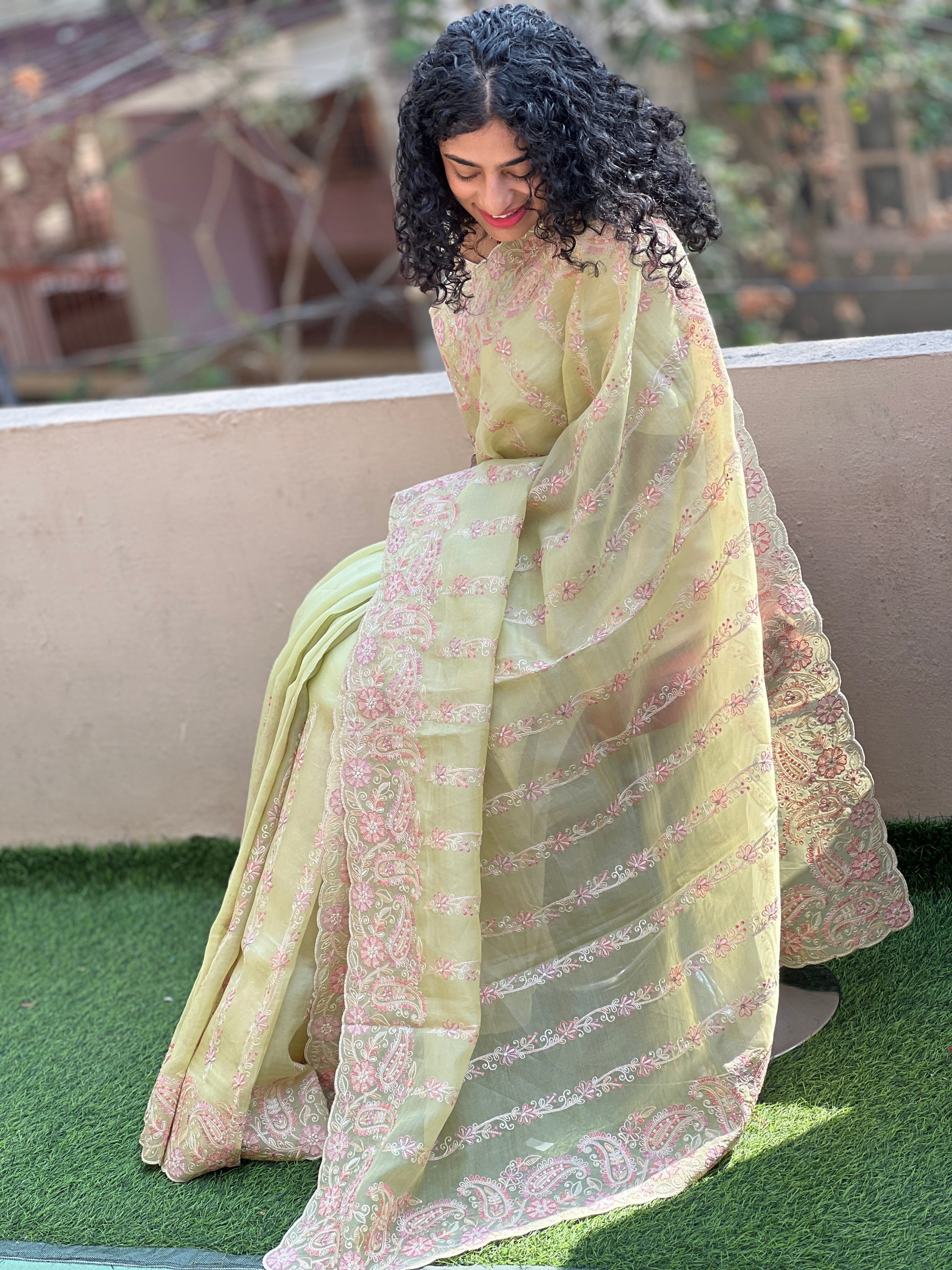 Embroidered Organza Saree | RGD153