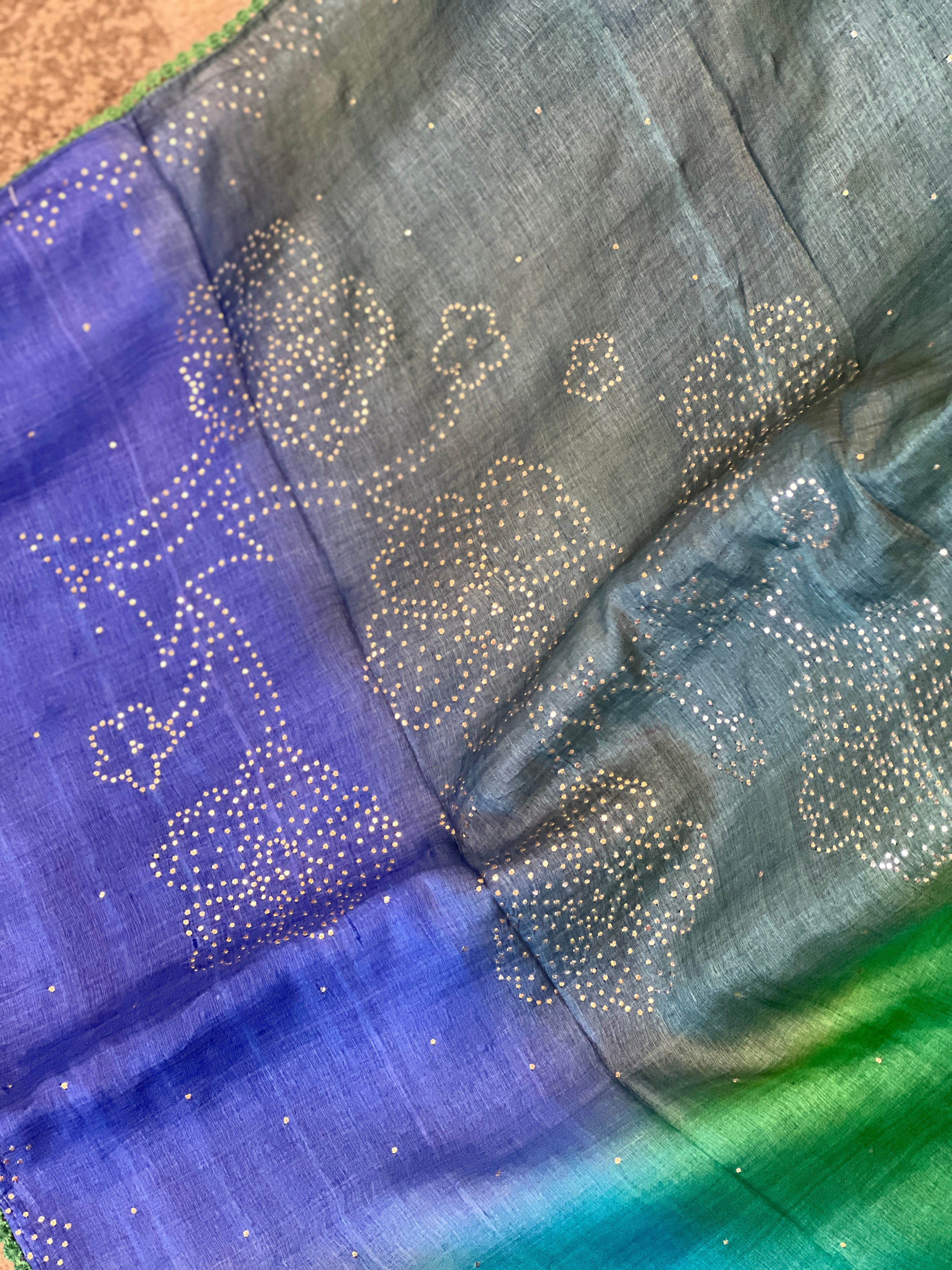 Mukesh Work  Detailing Pure Tussar Saree | COC107