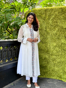 Machine Floral Embroidery Georgette Kurta Material | DN734