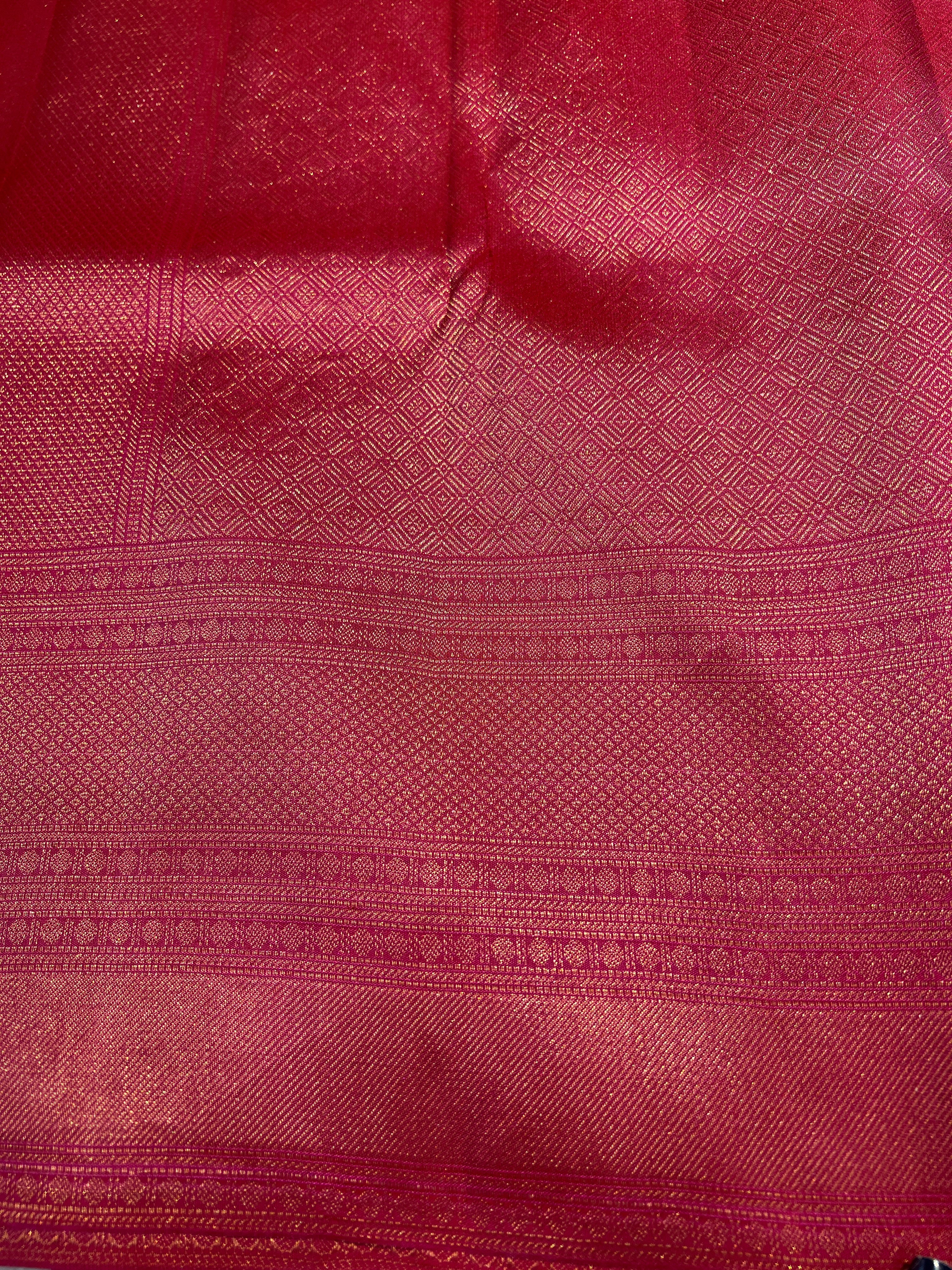 Meenakari Patterned Handloom Kanchipuram Saree | SME138