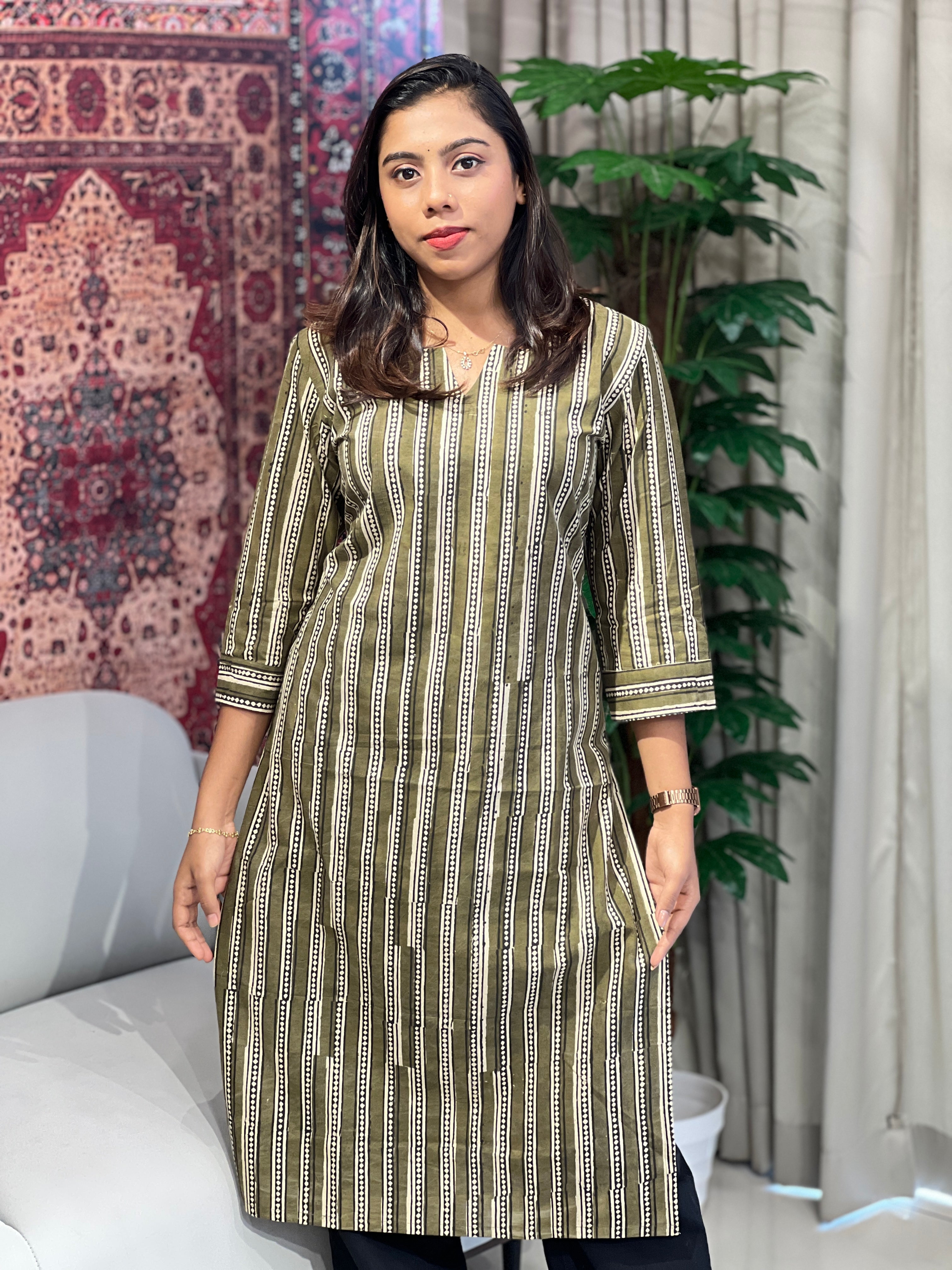 Printed Cotton Kurta | DNT842