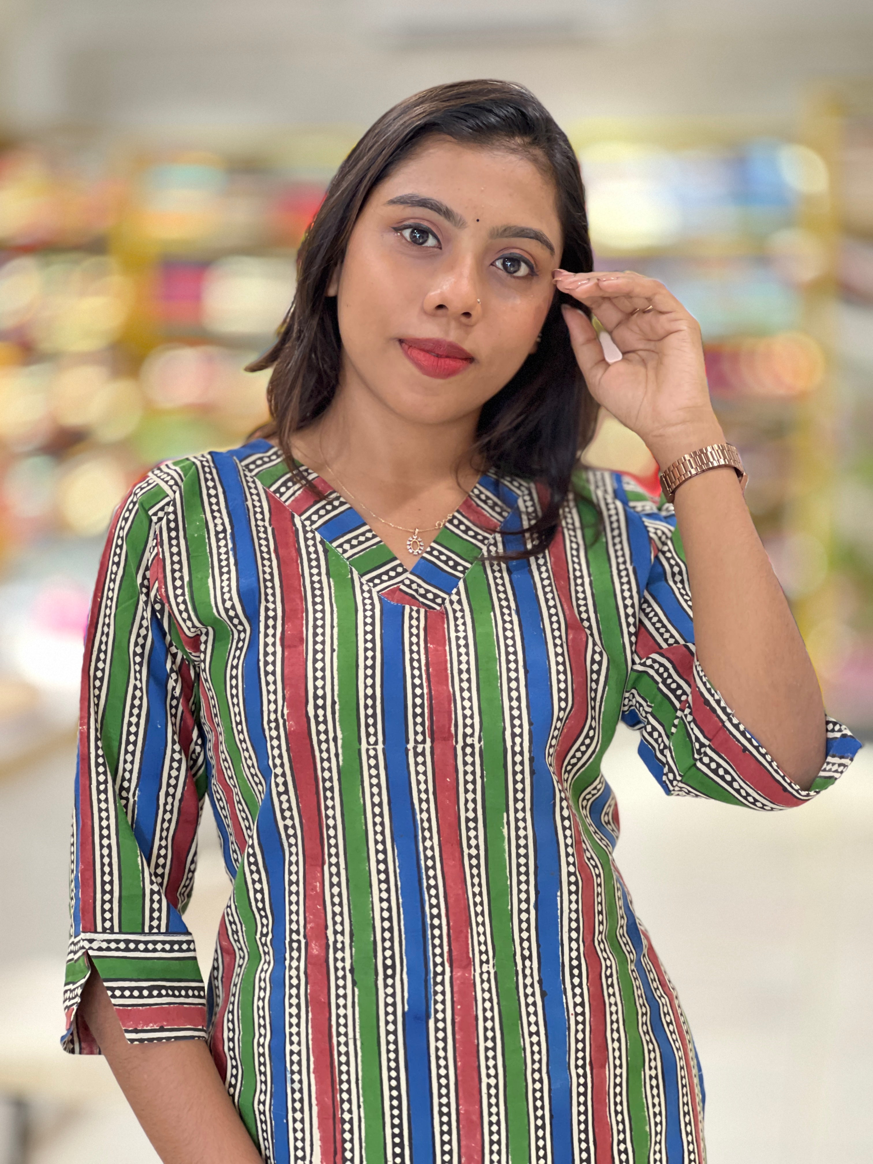 Printed Cotton Kurta | DNT823