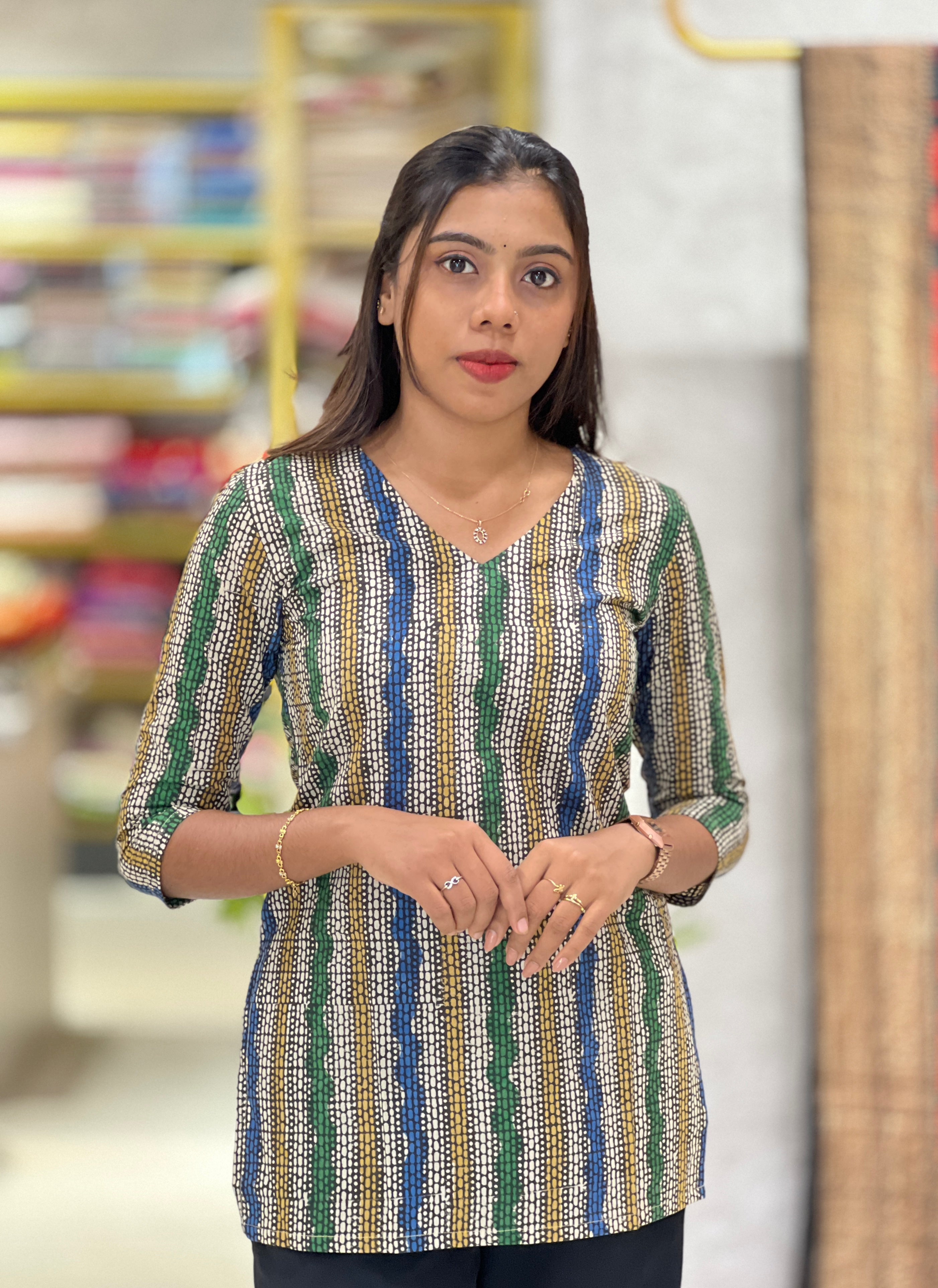 Print Detailed Cotton Kurta  | DNT822