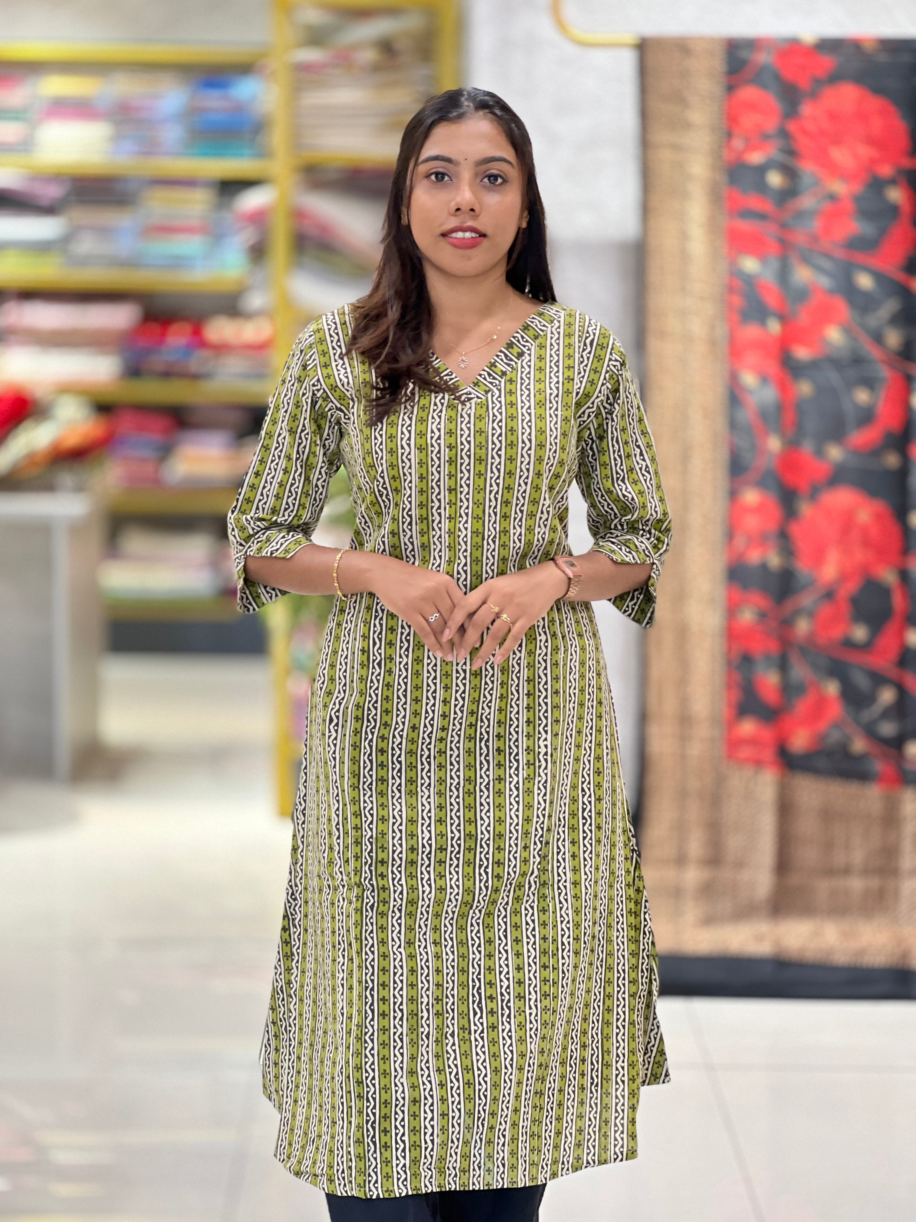 Print Detailed Cotton Kurta | DNT838