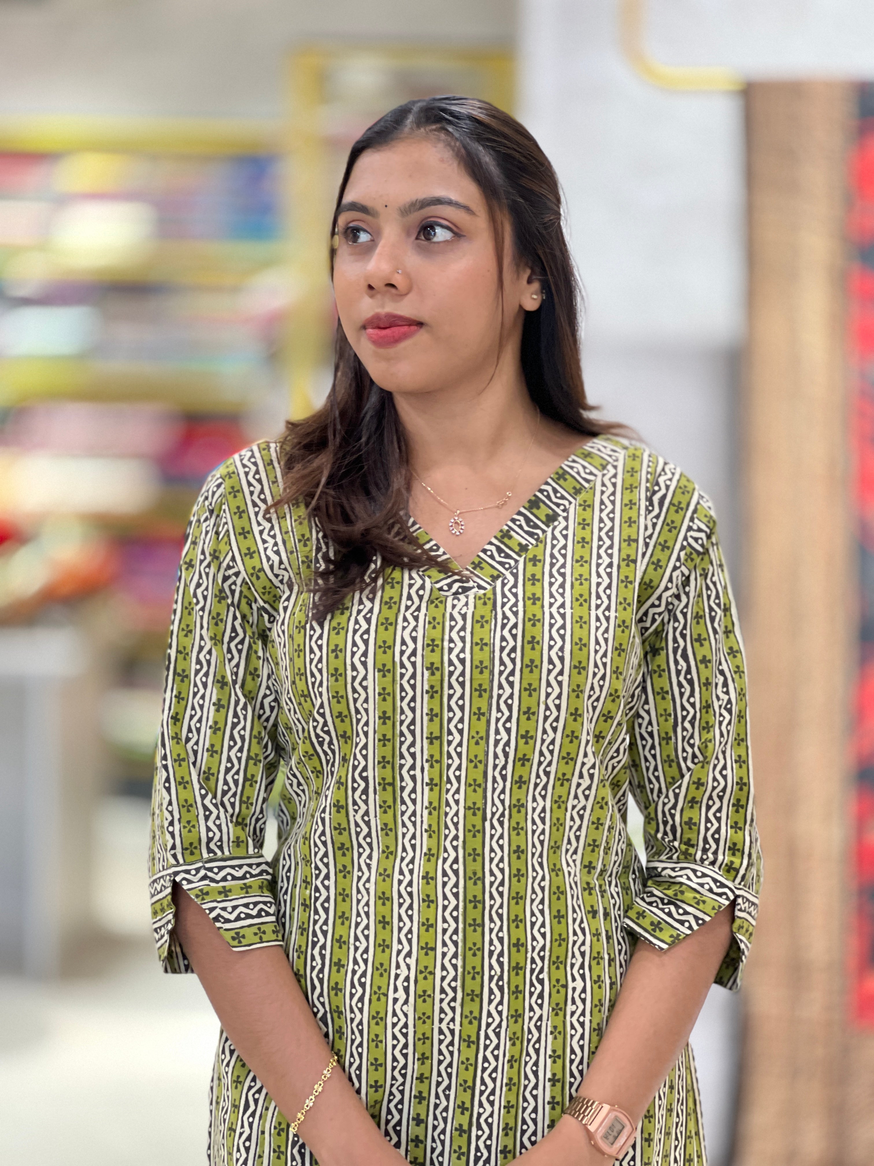 Print Detailed Cotton Kurta | DNT838