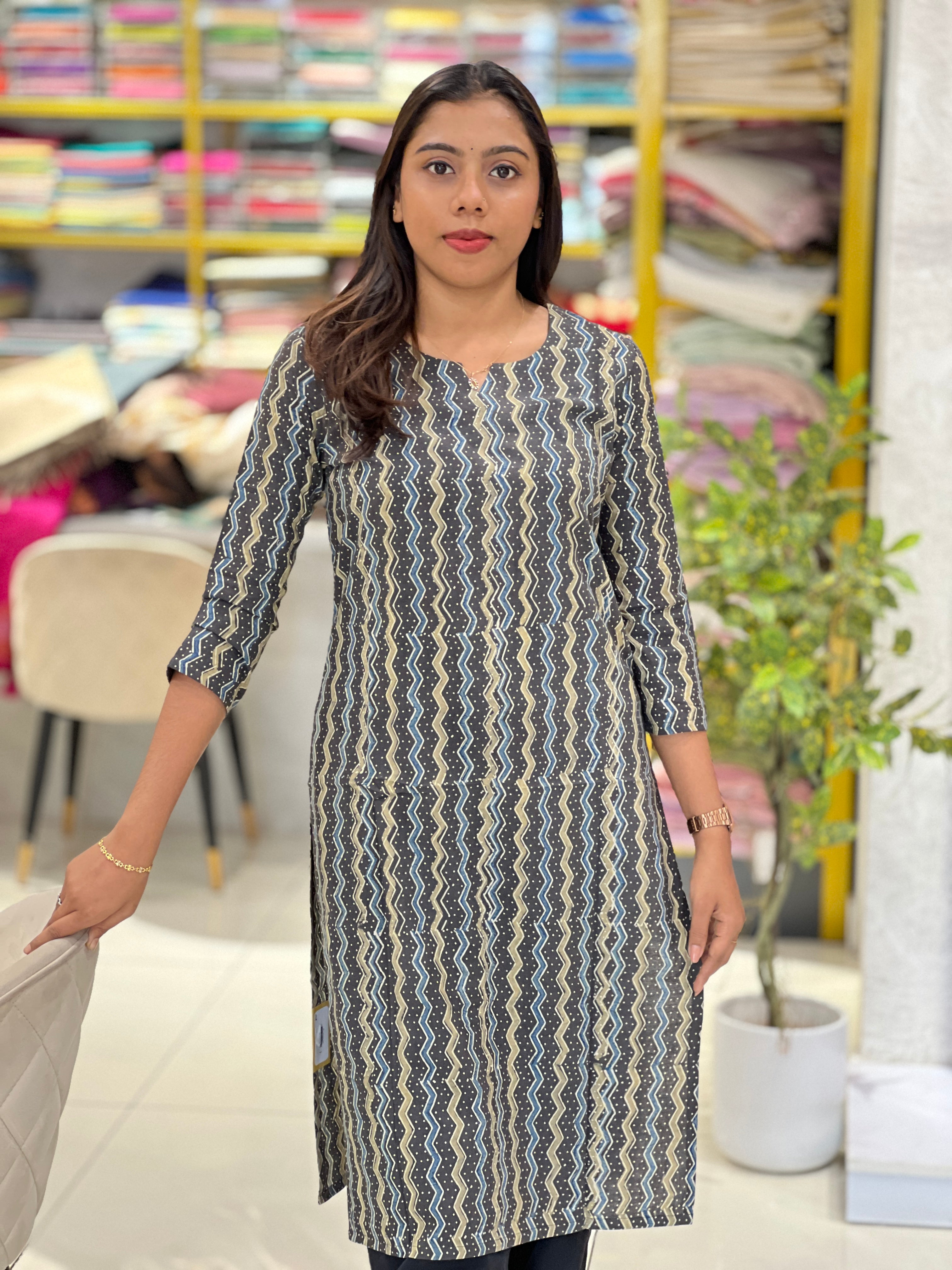 Print Detailed Cotton Kurta | DNT820