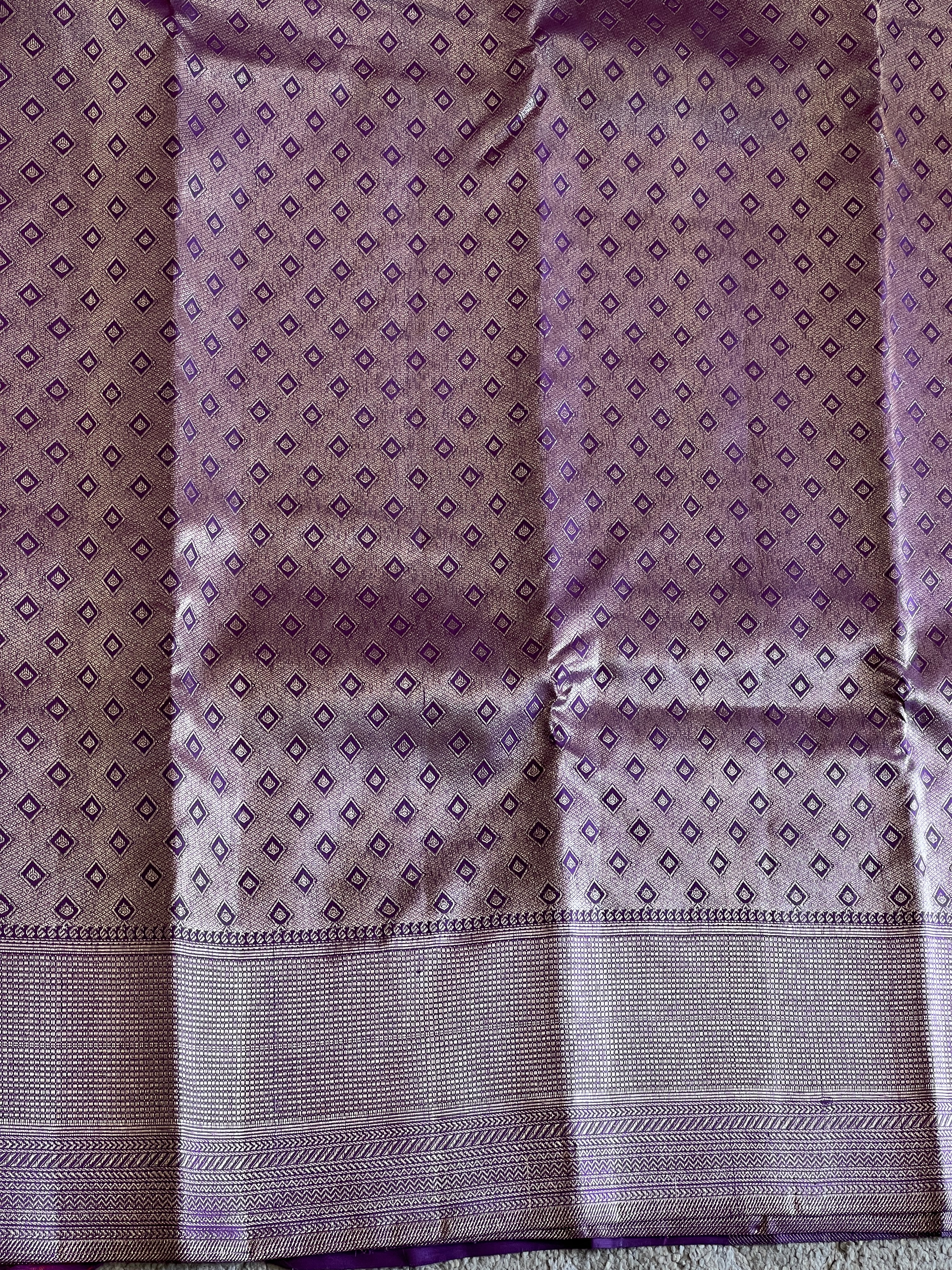 Geometric Patterned Kanchipuram Saree | OM233