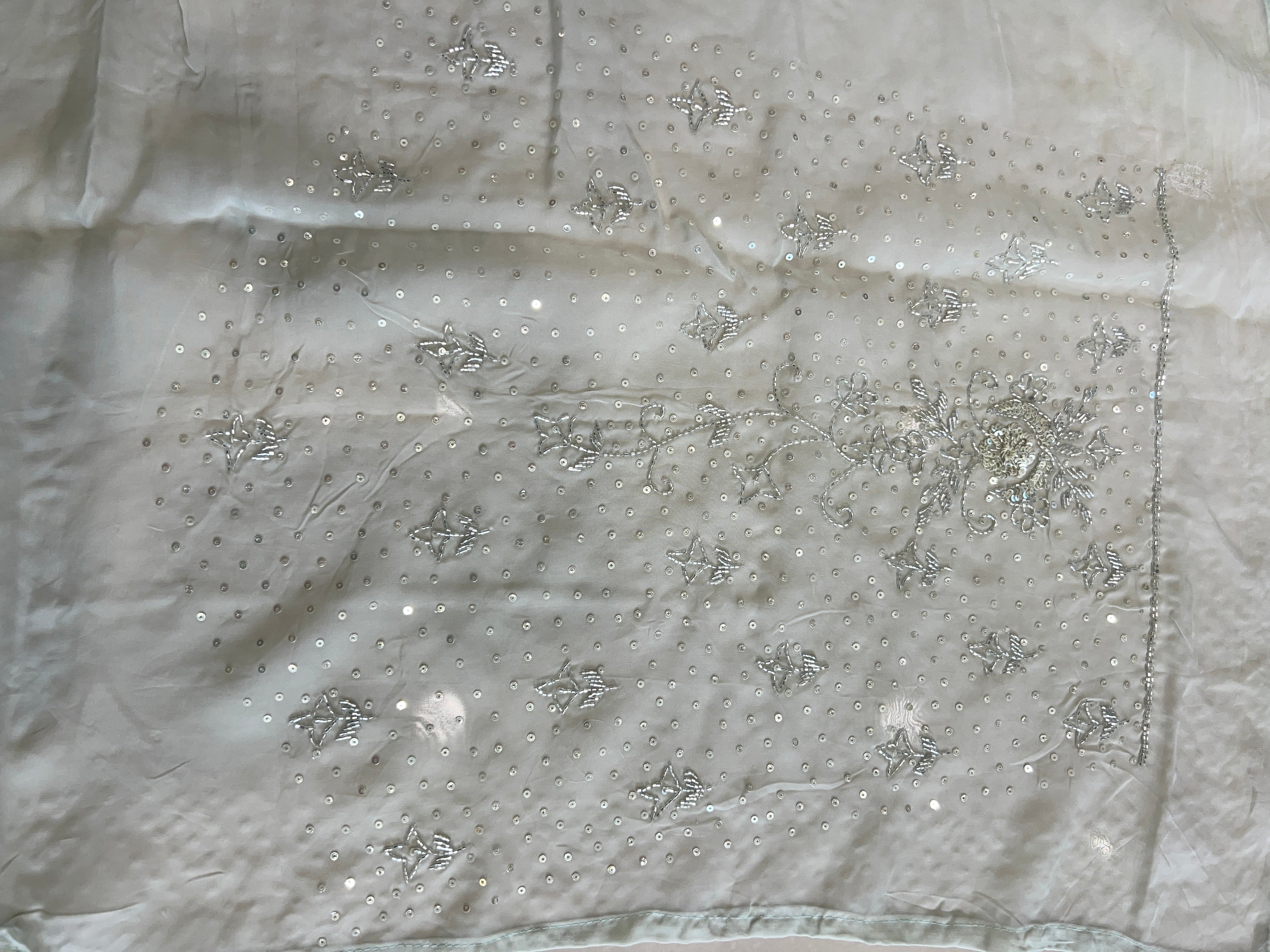 Embroidered Pattern Organza Saree | SBP786