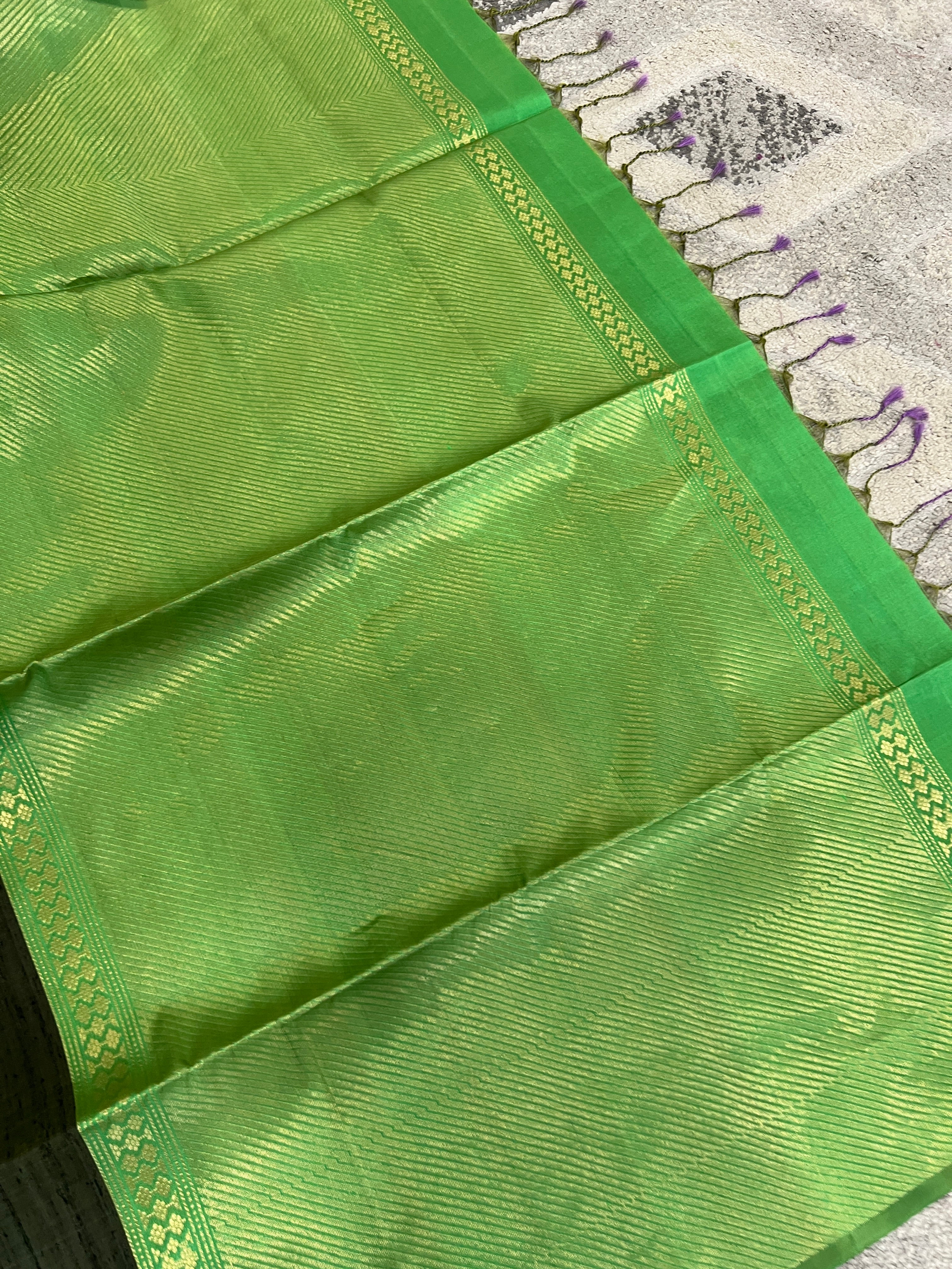 Zari Stripe Detailed Soft Silk Saree | TT261