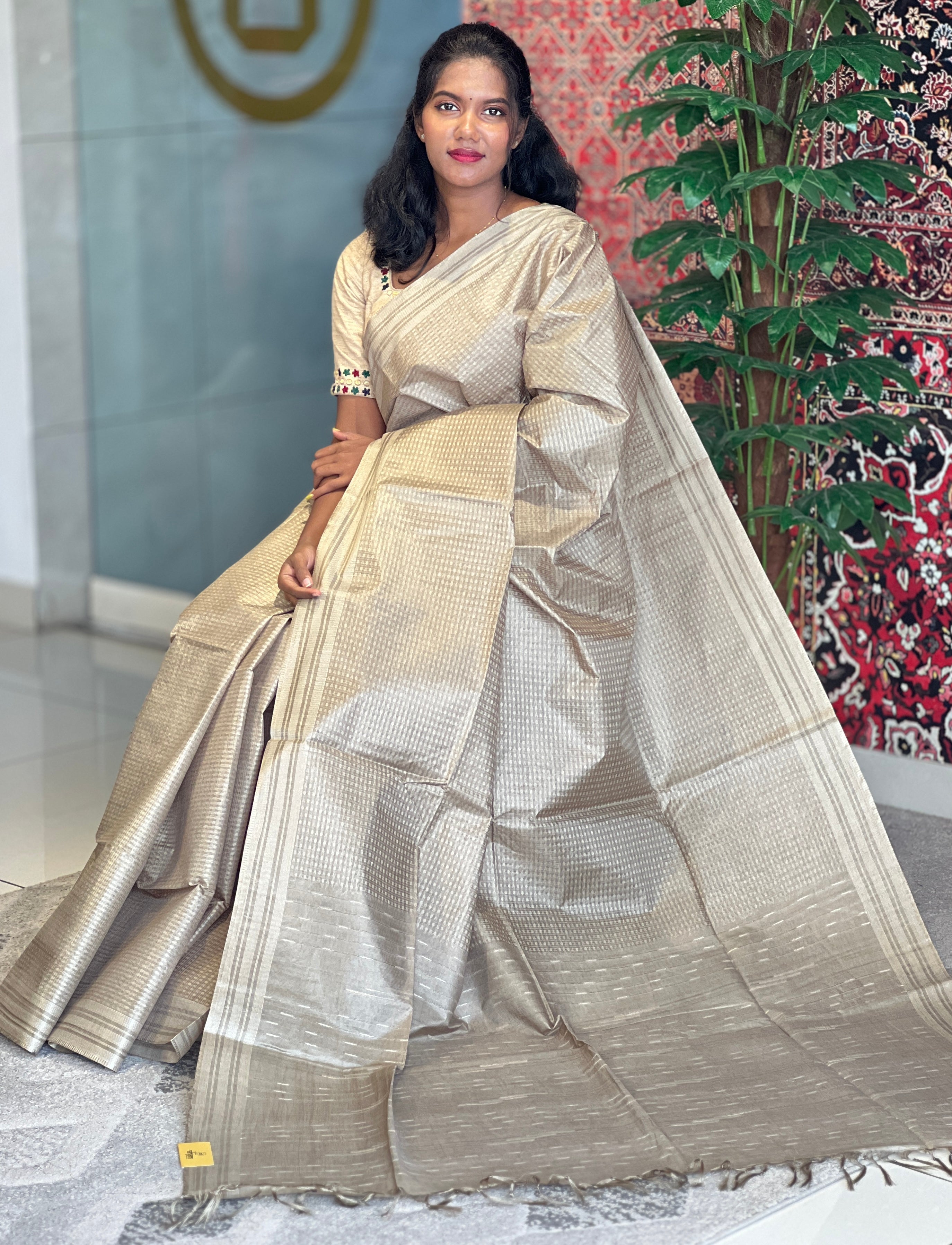Thread & Kesiya Weaved Semi Tussar Saree | PNS192